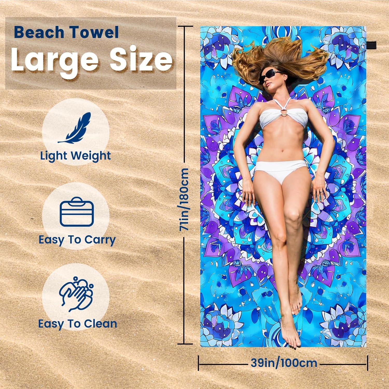 Paquete de 2 Toallas de Playa DFFGGD Microfibra 180x99cm