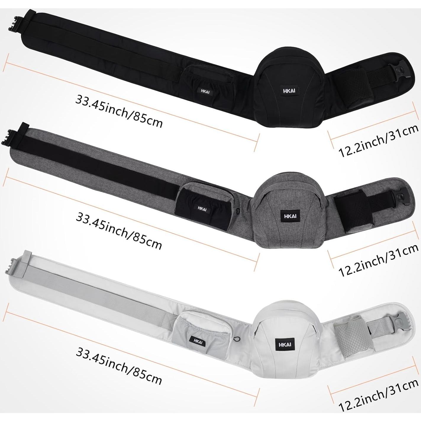 Portabebés HKAI Cadera Ergonómico Negro 0-20 kg Ajustable