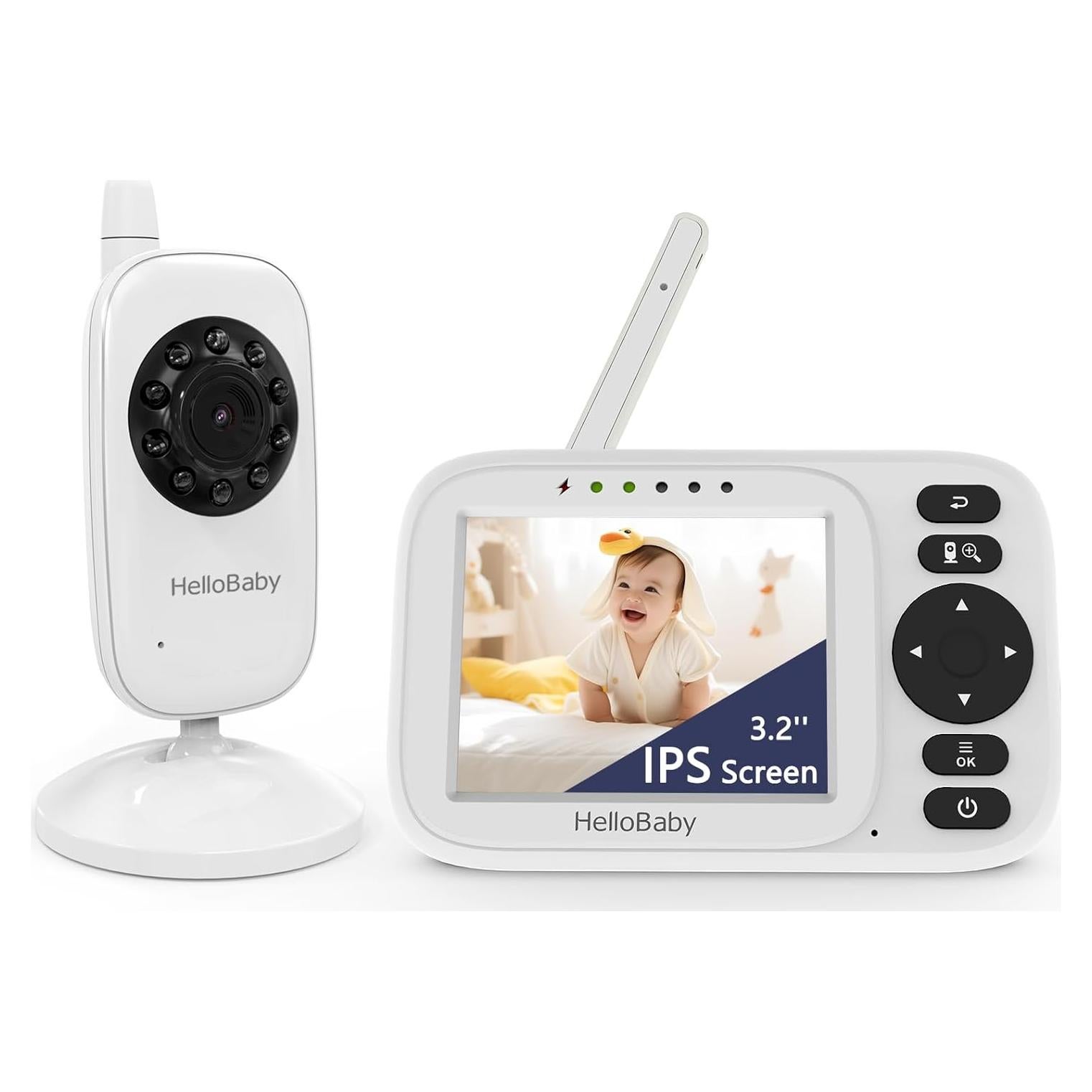 Monitor de Bebé HelloBaby HB2438 con Cámara 3.2'' y Audio