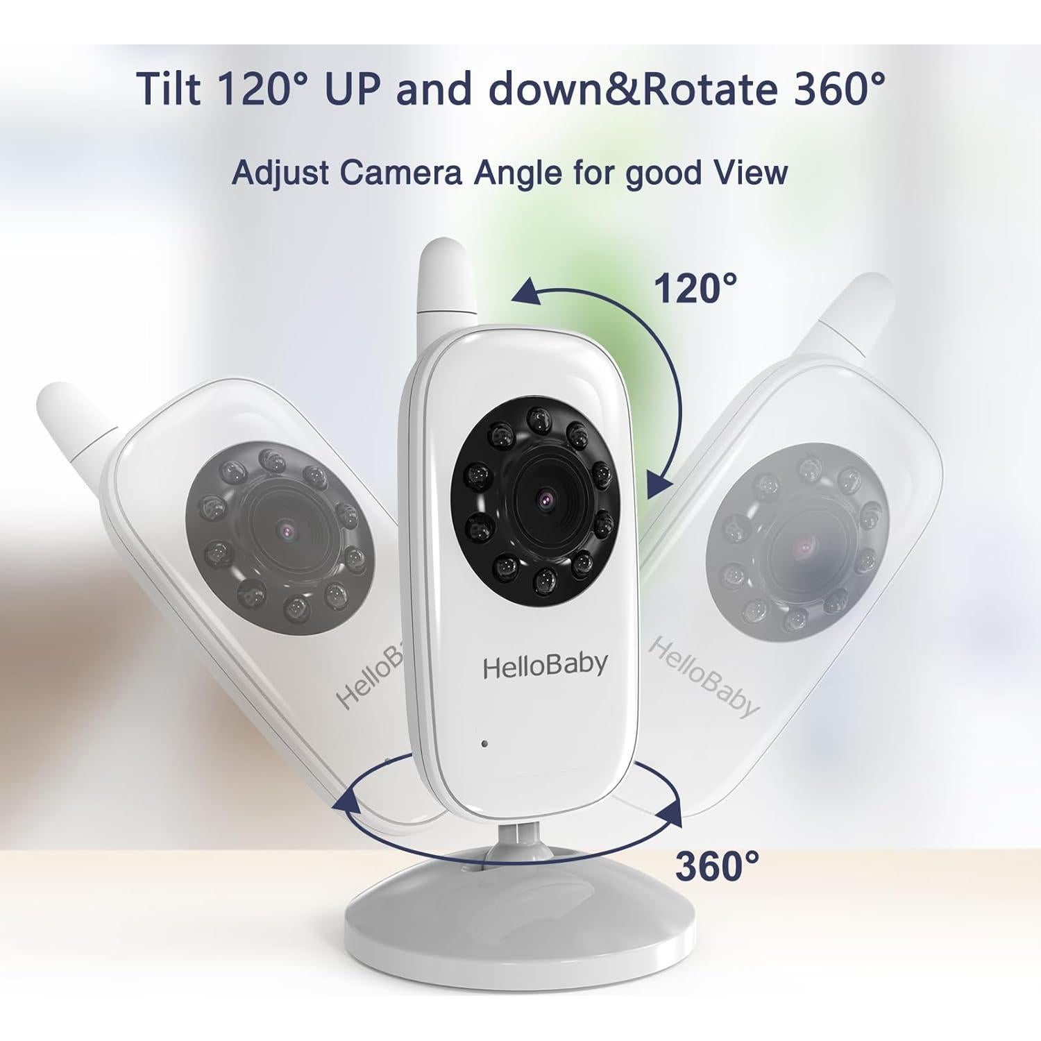 Monitor de Bebé HelloBaby HB2438 con Cámara 3.2'' y Audio