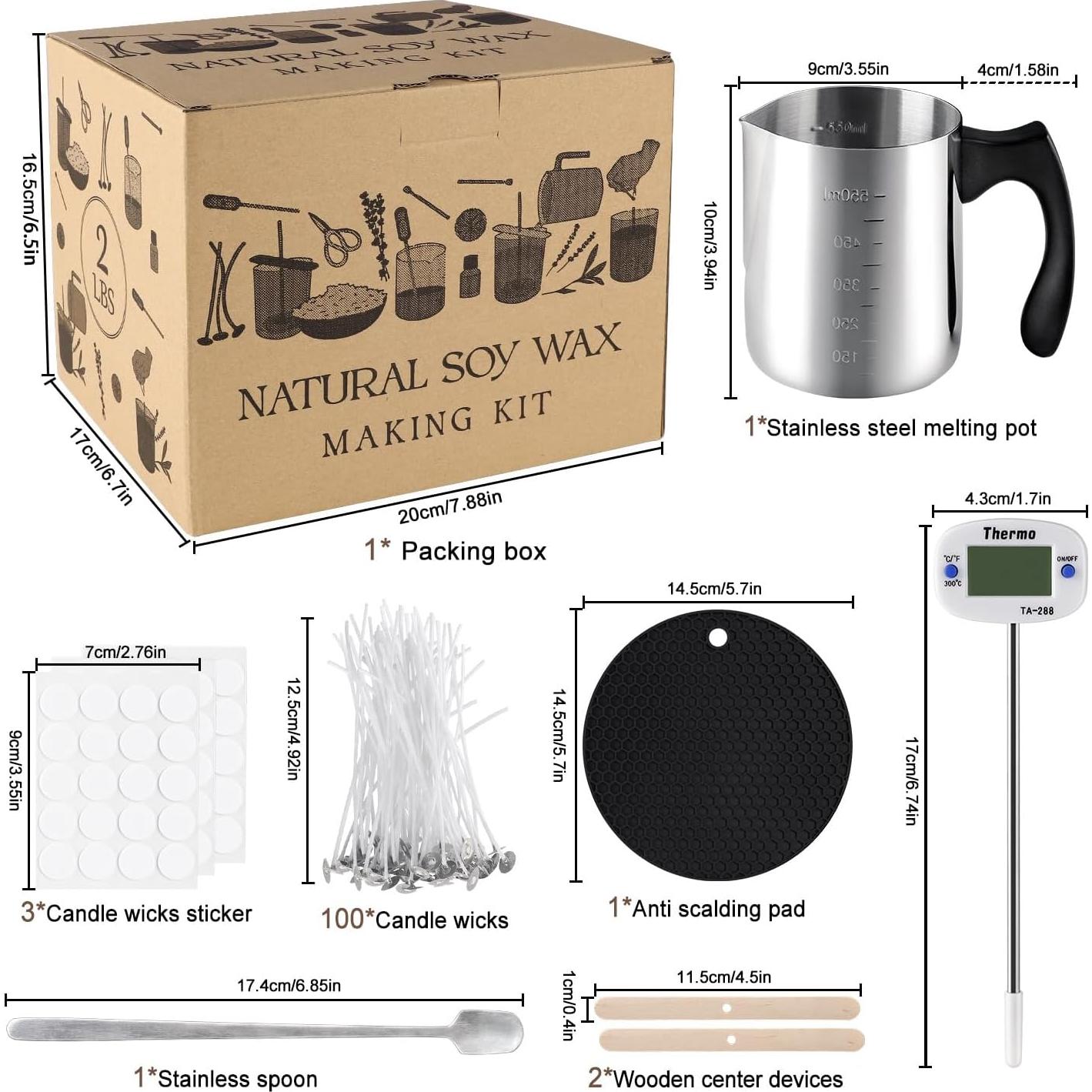 Kit de Fabricación de Velas Wfmolcand 0.91 kg con Olla y Termómetro