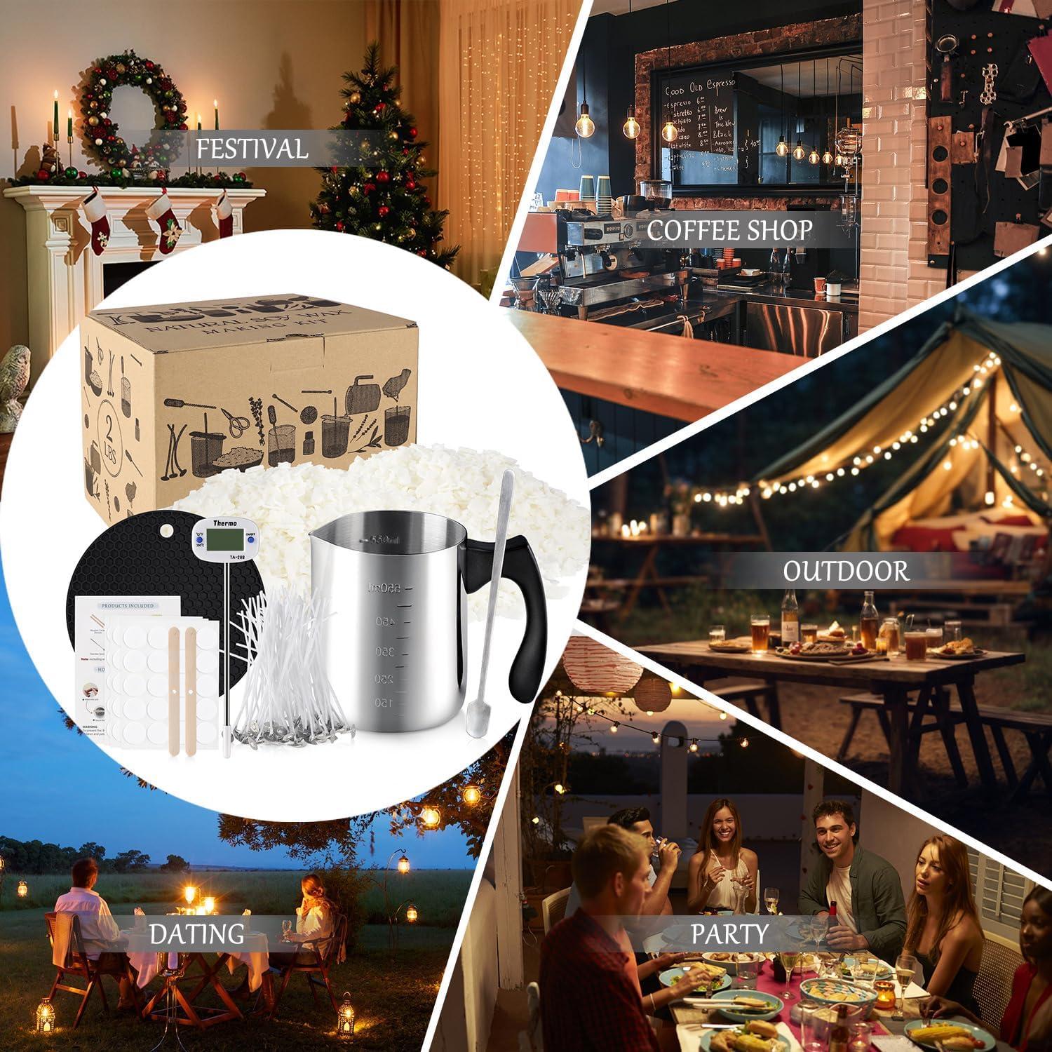 Kit de Fabricación de Velas Wfmolcand 0.91 kg con Olla y Termómetro