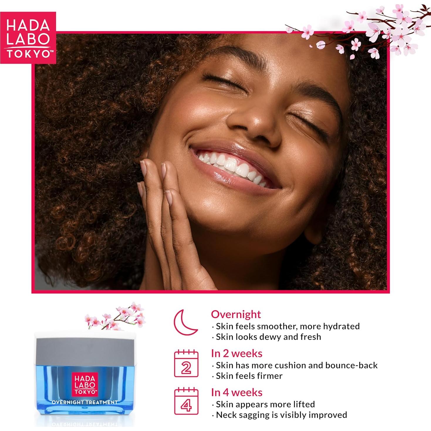 Crema Nocturna Hada Labo Tokyo 50g - Ácido Hialurónico y Colágeno
