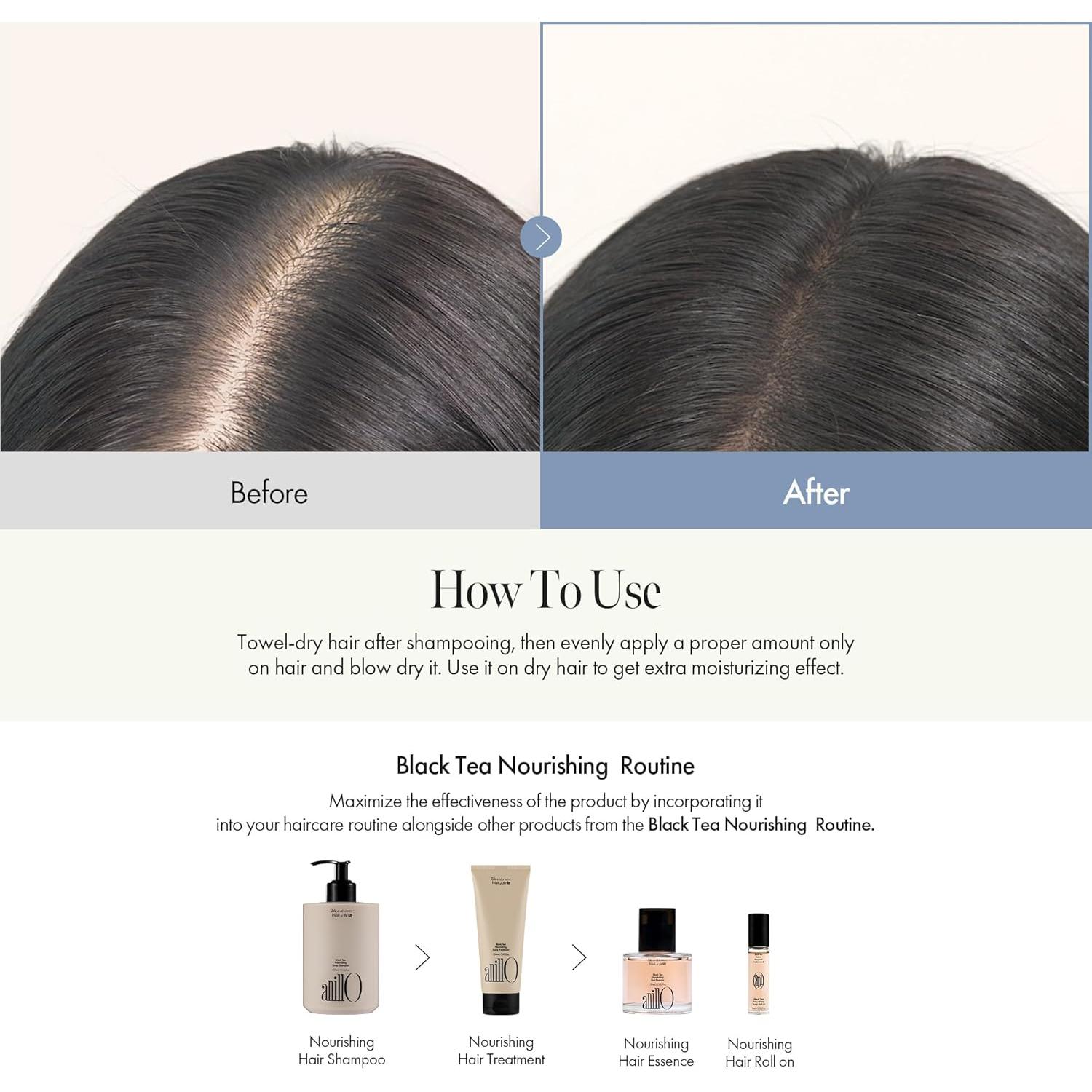 Esencia Capilar Nutritiva Welcos Té Negro 50ml - Brillo y Fuerza