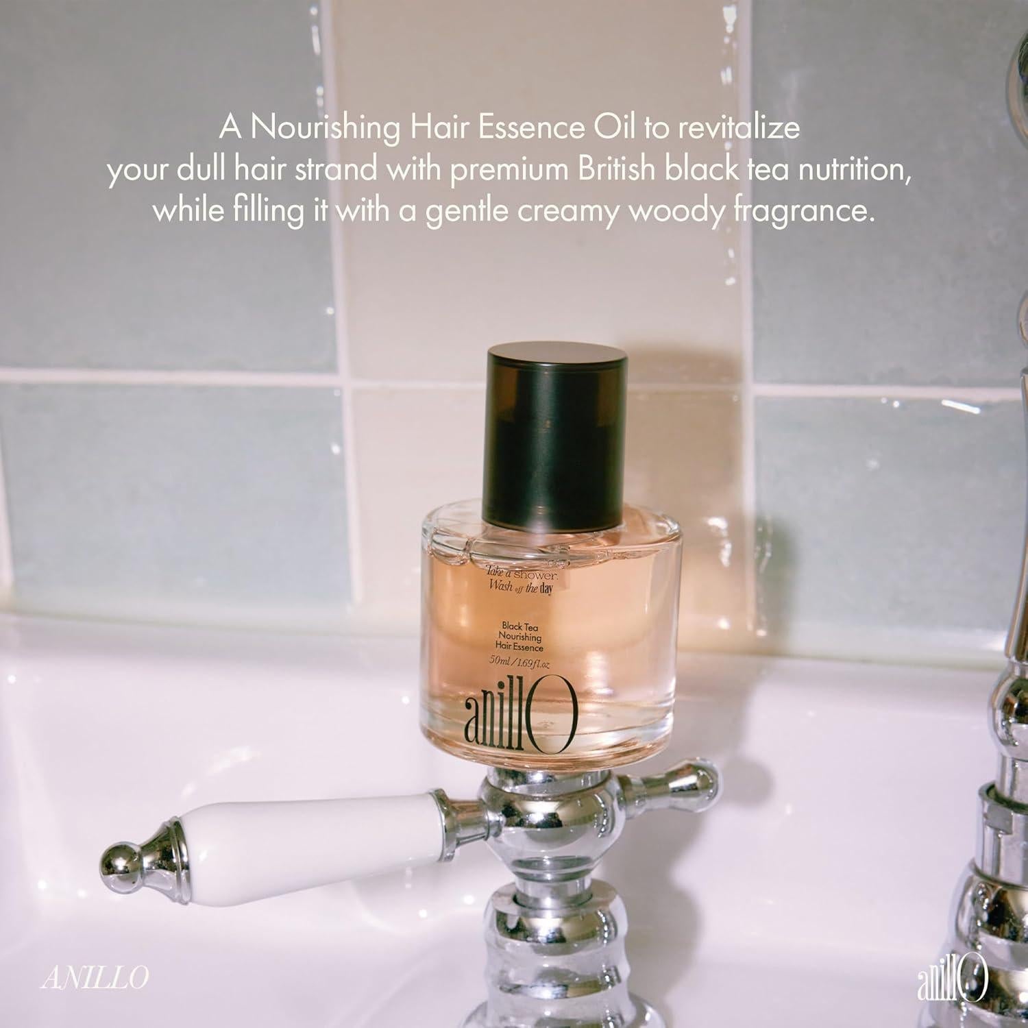 Esencia Capilar Nutritiva Welcos Té Negro 50ml - Brillo y Fuerza