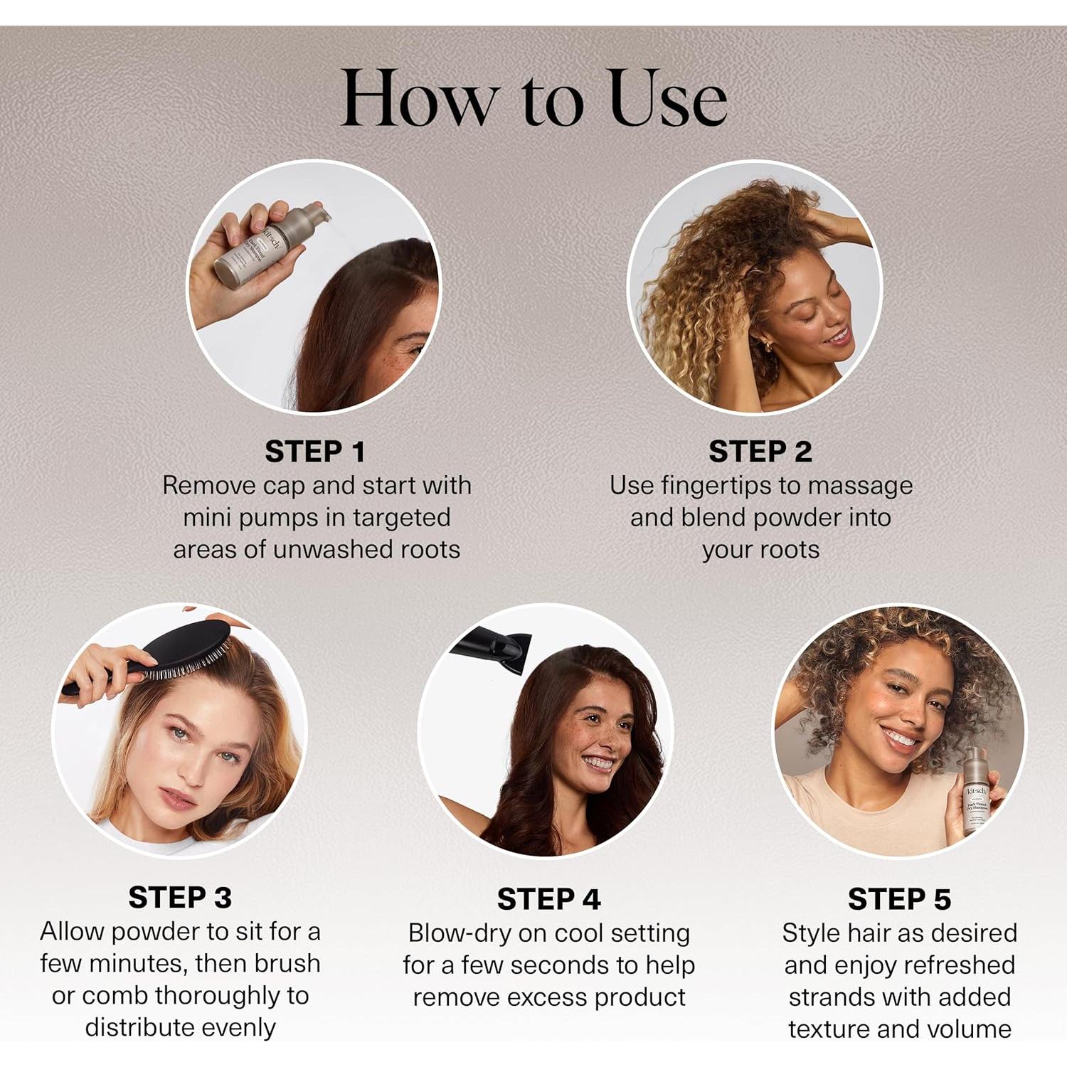 Champú Seco Voluminizador Kitsch 28g - Sin Residuos, Tinte Oscuro