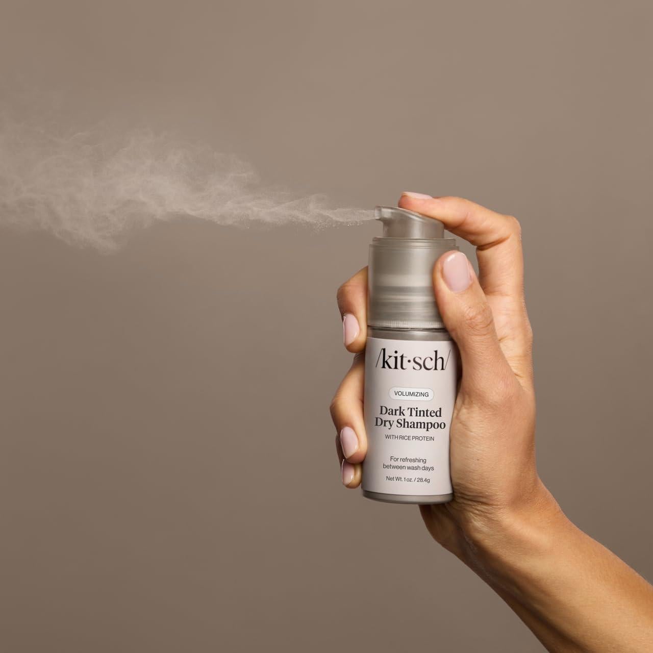 Champú Seco Voluminizador Kitsch 28g - Sin Residuos, Tinte Oscuro