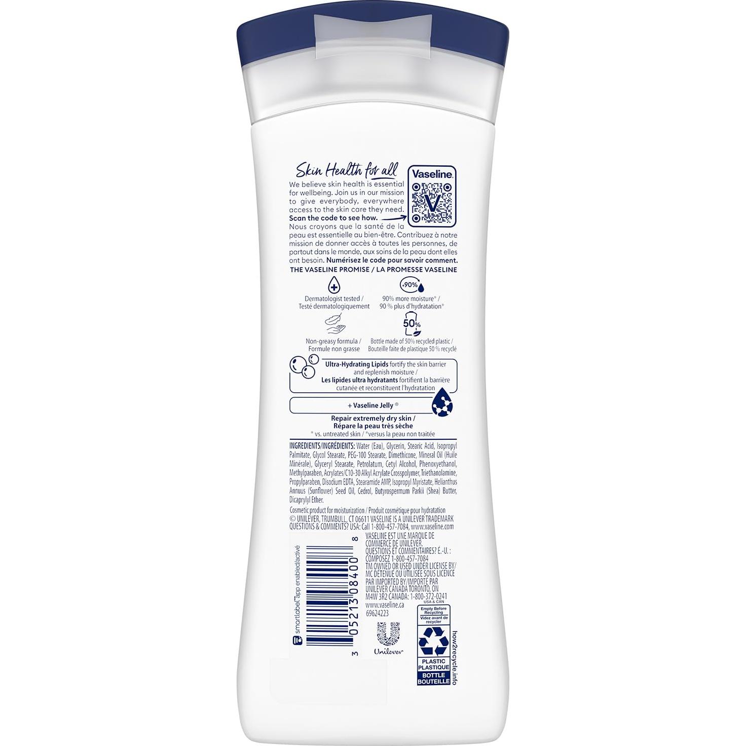 Loción Reparadora Intensiva Vaseline 400 ml - Paquete de 2