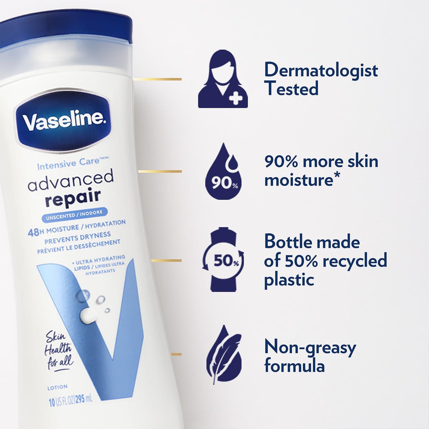 Loción Reparadora Intensiva Vaseline 400 ml - Paquete de 2