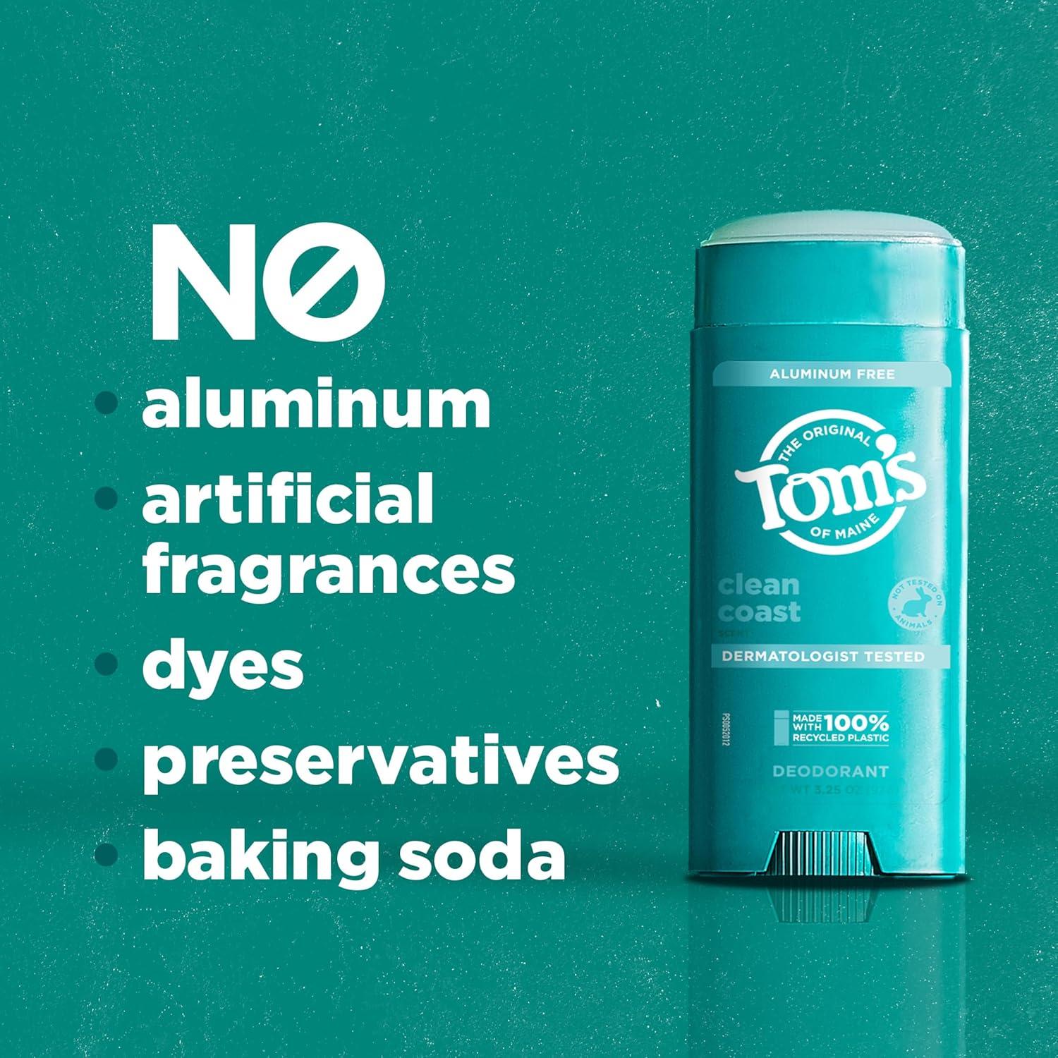 Desodorante Natural Tom's of Maine Clean Coast 92.1 g - Paquete de 2