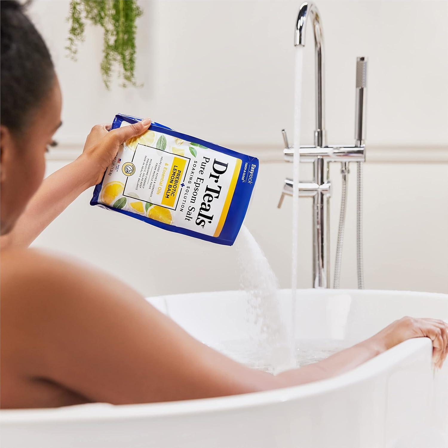 Baño de Sal de Epsom Puro Dr Teal 1.36 kg Balsamo Limón