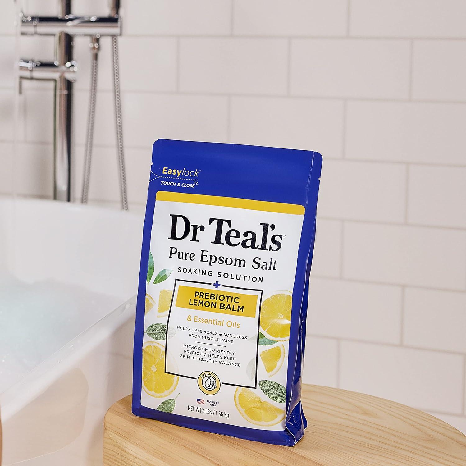 Baño de Sal de Epsom Puro Dr Teal 1.36 kg Balsamo Limón