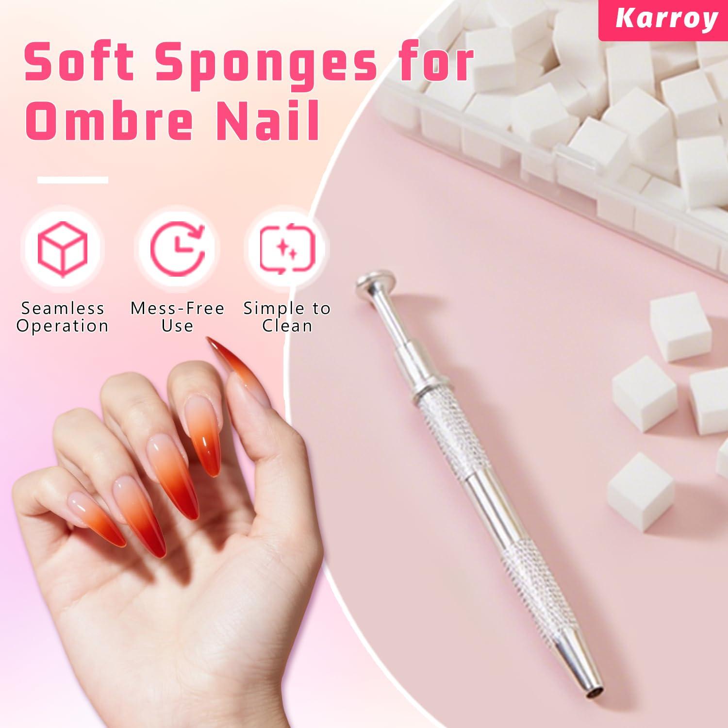 Esponjas Suaves para Pintar Uñas Ombre Karroy 100PCS