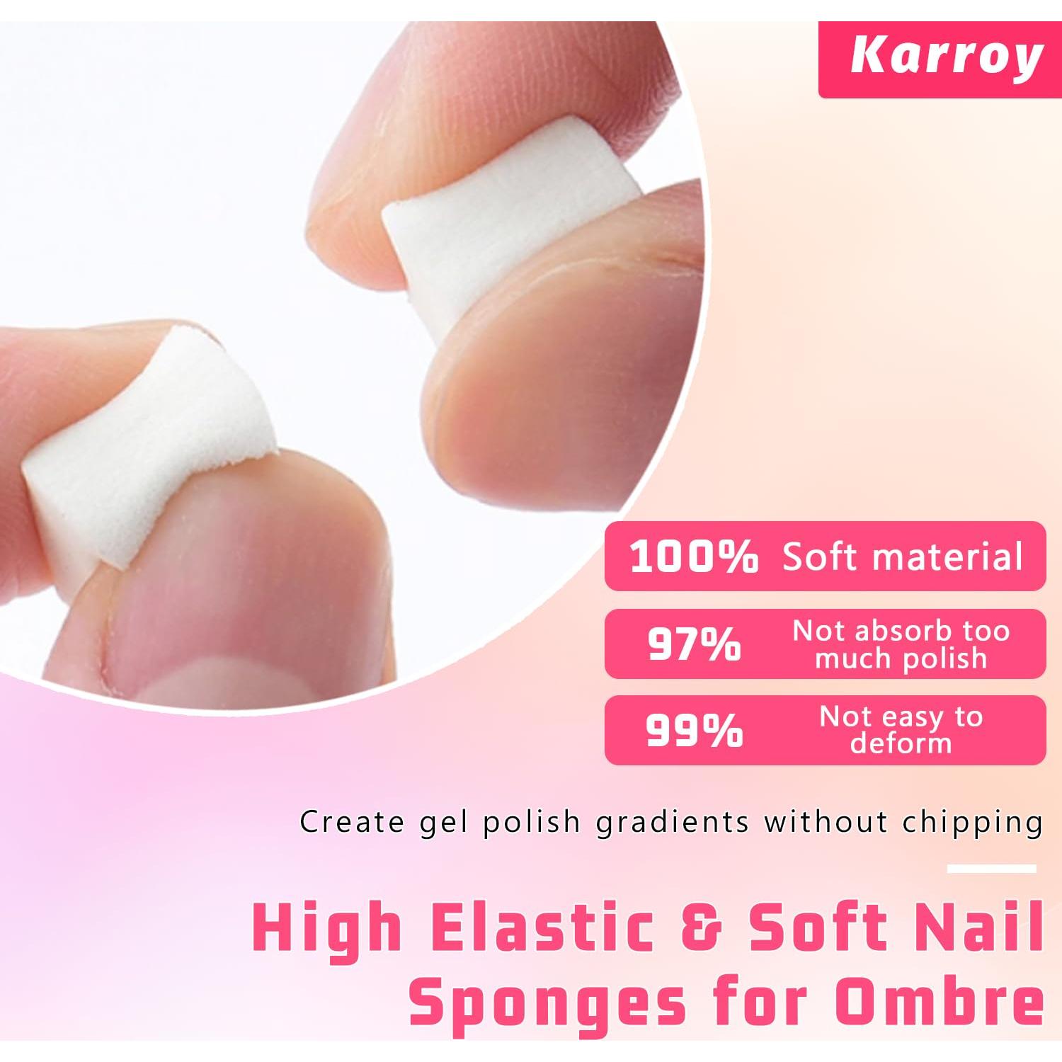 Esponjas Suaves para Pintar Uñas Ombre Karroy 100PCS