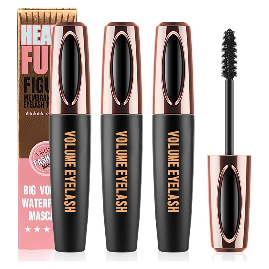 Máscara de Pestañas 4D Tiejdhr - Volumen y Longitud 3 Paquetes