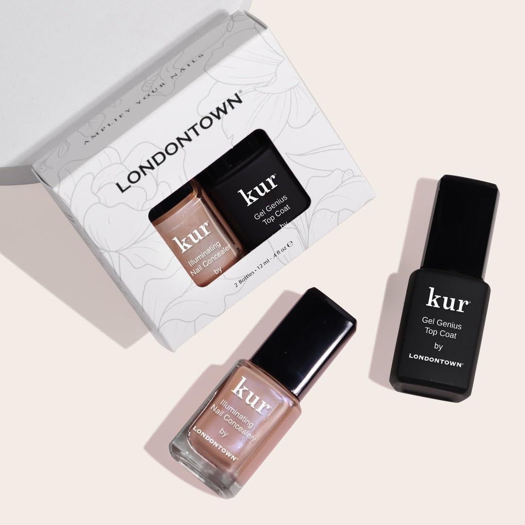 Set de Corrector Iluminador de Uñas y Top Coat LONDONTOWN 11.8 ml