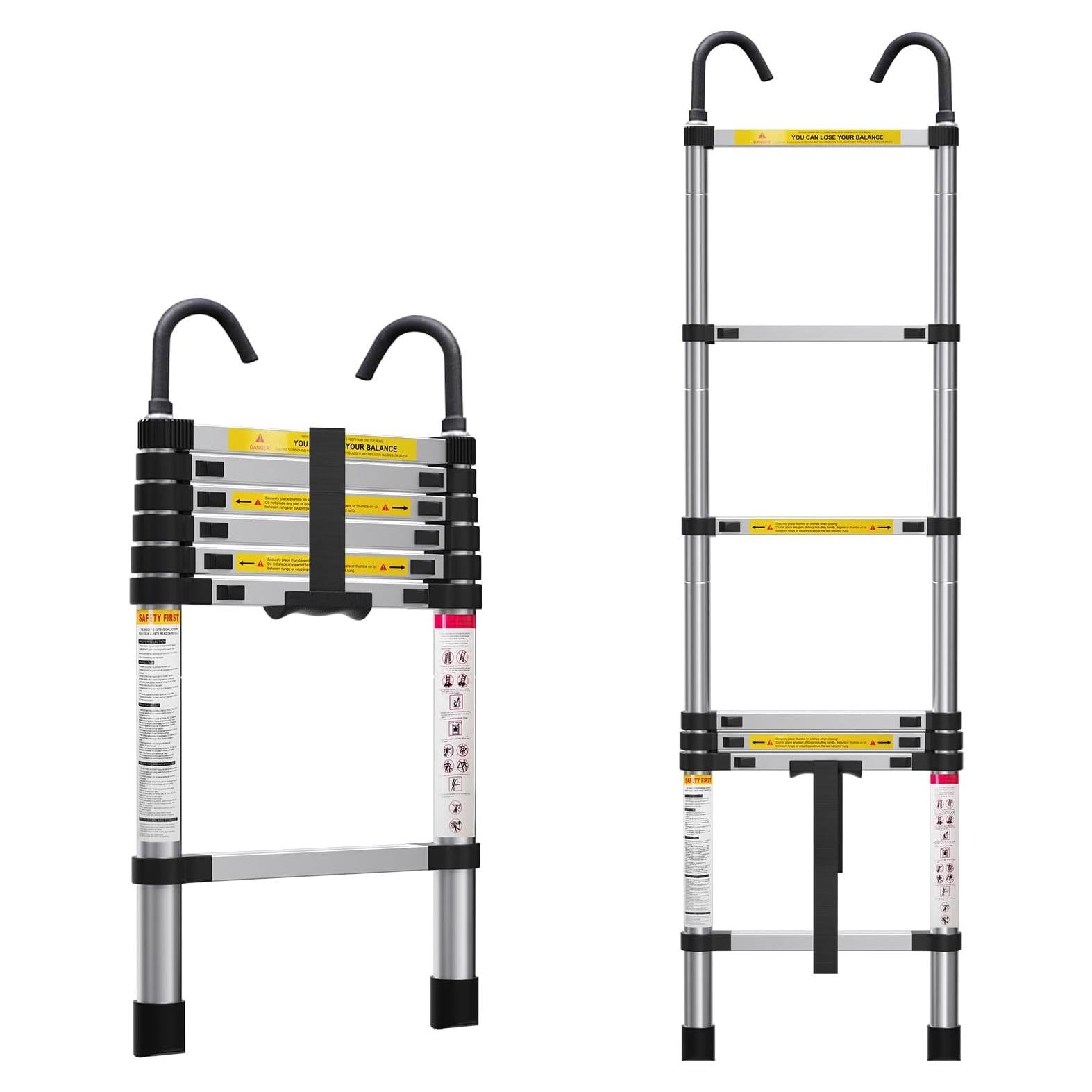 Escalera Telescópica ZenAscend 2.01m Plegable Ligera 150kg