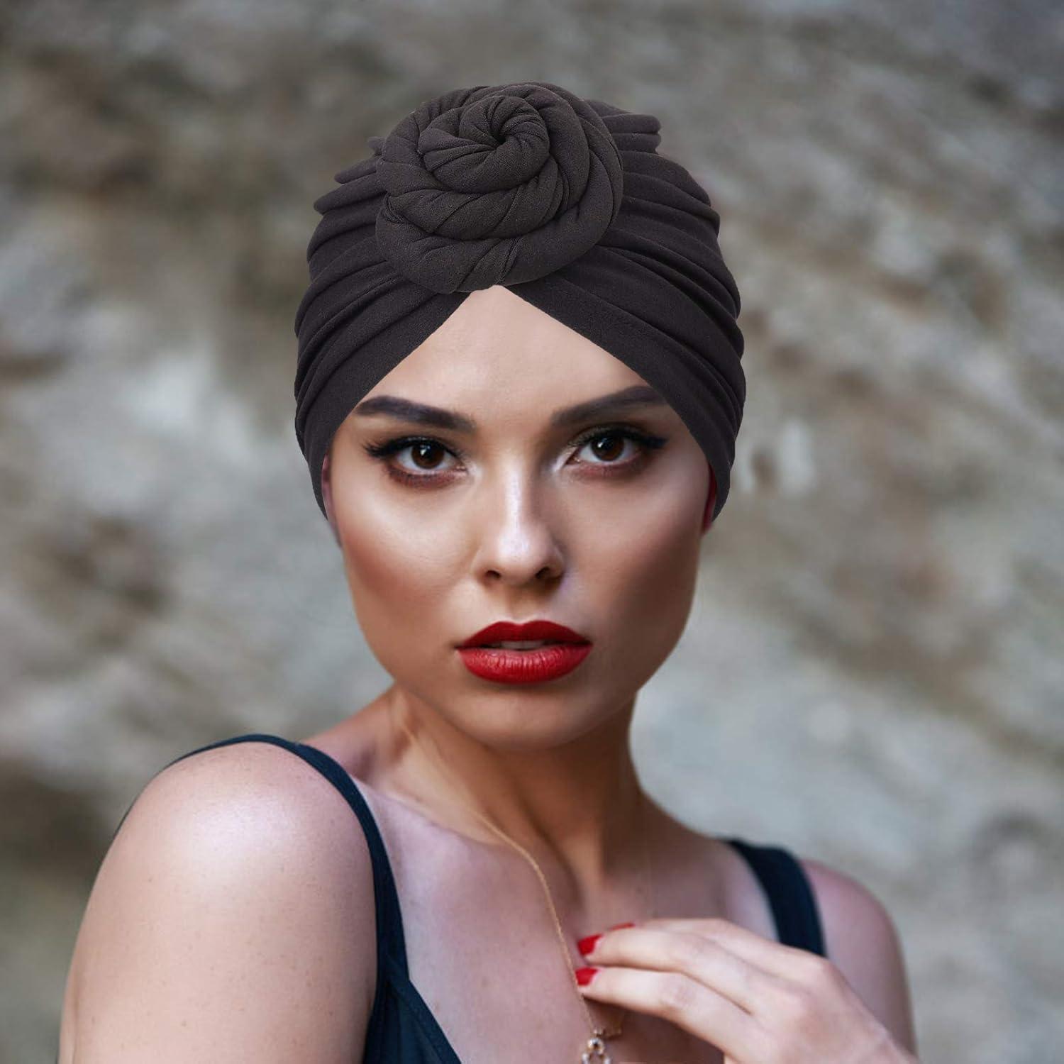 Gorro Turbante Pre-atado AQOKKA para Mujeres - Diseño Floral