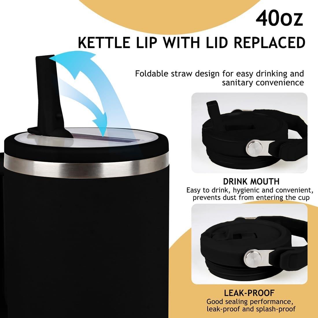 Tapa Reemplazo OXYWYAN para Taza Stanley 40 Oz Negra