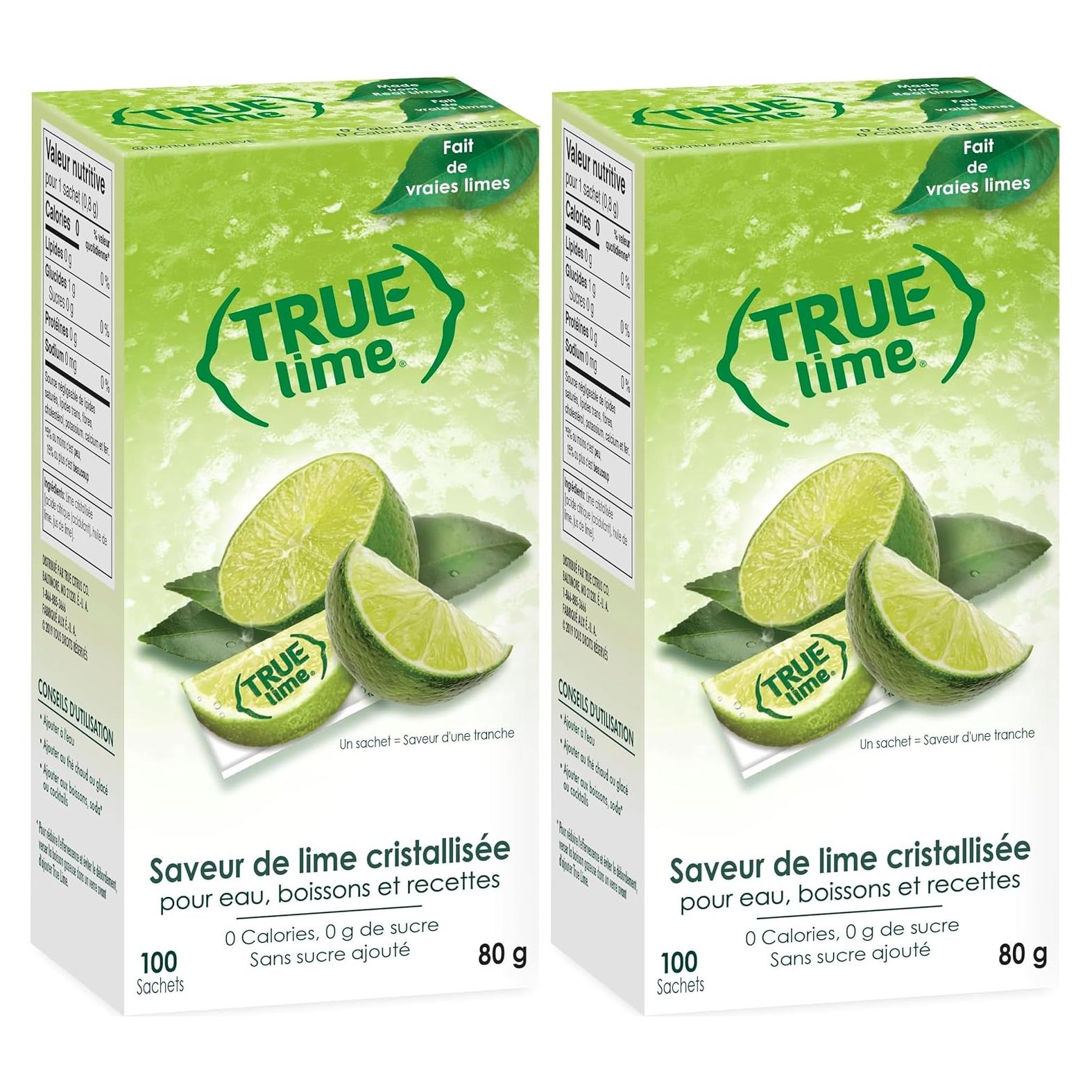 Mejorador de Agua True Lime 100 Paquetes 79.83g Sin Azúcar