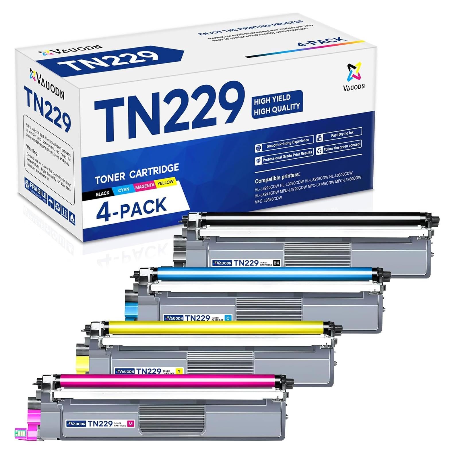 Cartucho de Tóner Compatible TN229 4-Pack Vauodn para Brother