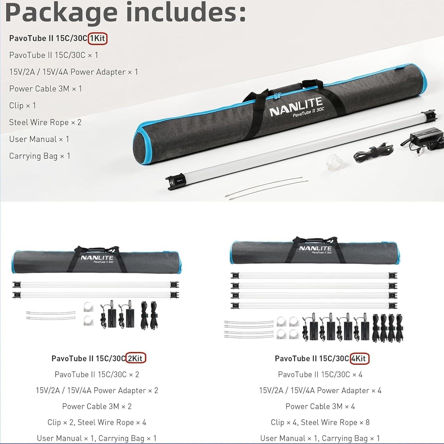 Luz de Tubo LED NANLITE PavoTube II 15C RGBWW 2700K-6500K