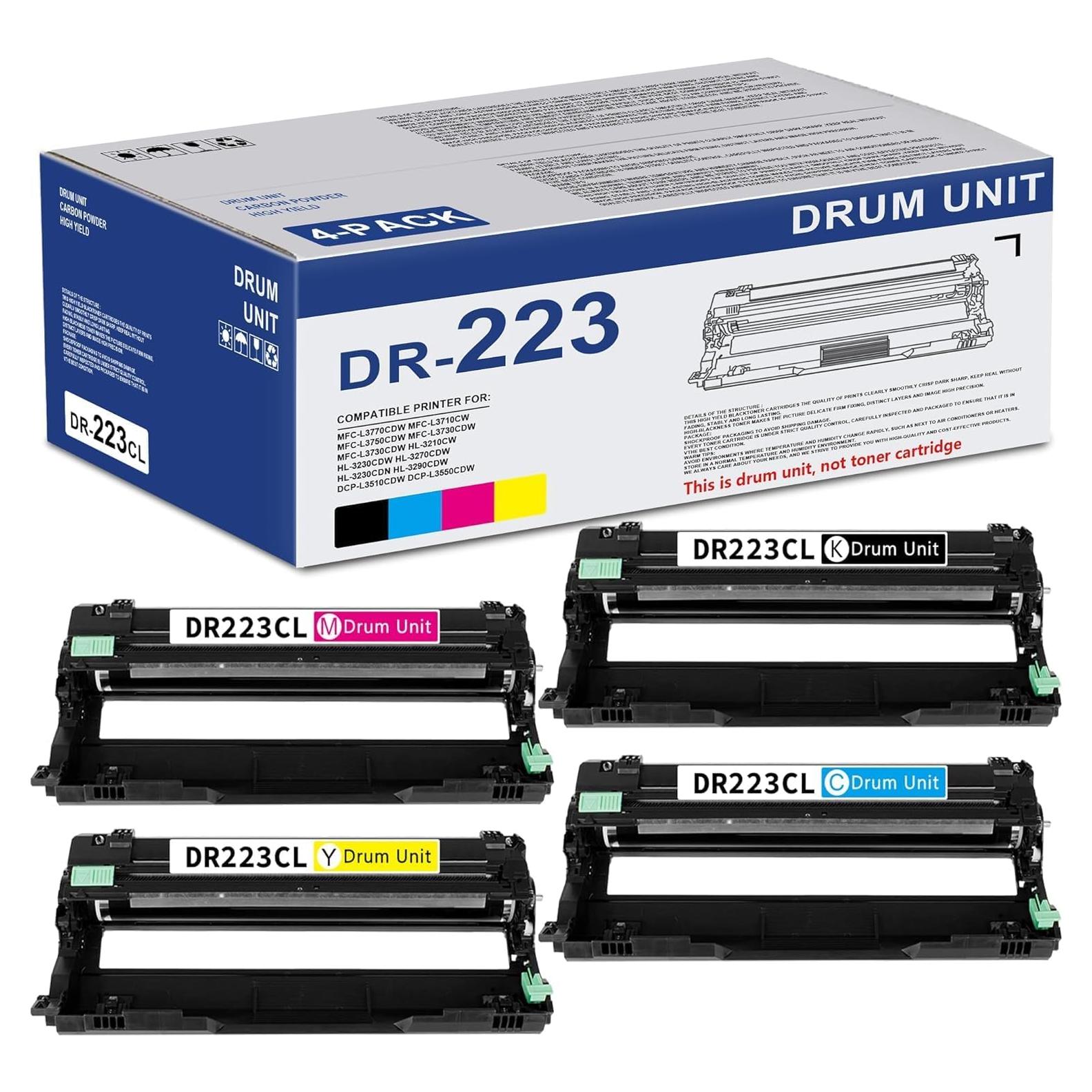 Conjunto de 4 Unidades de Tambor Brother DR223CL - Negro, Cian, Magenta, Amarillo