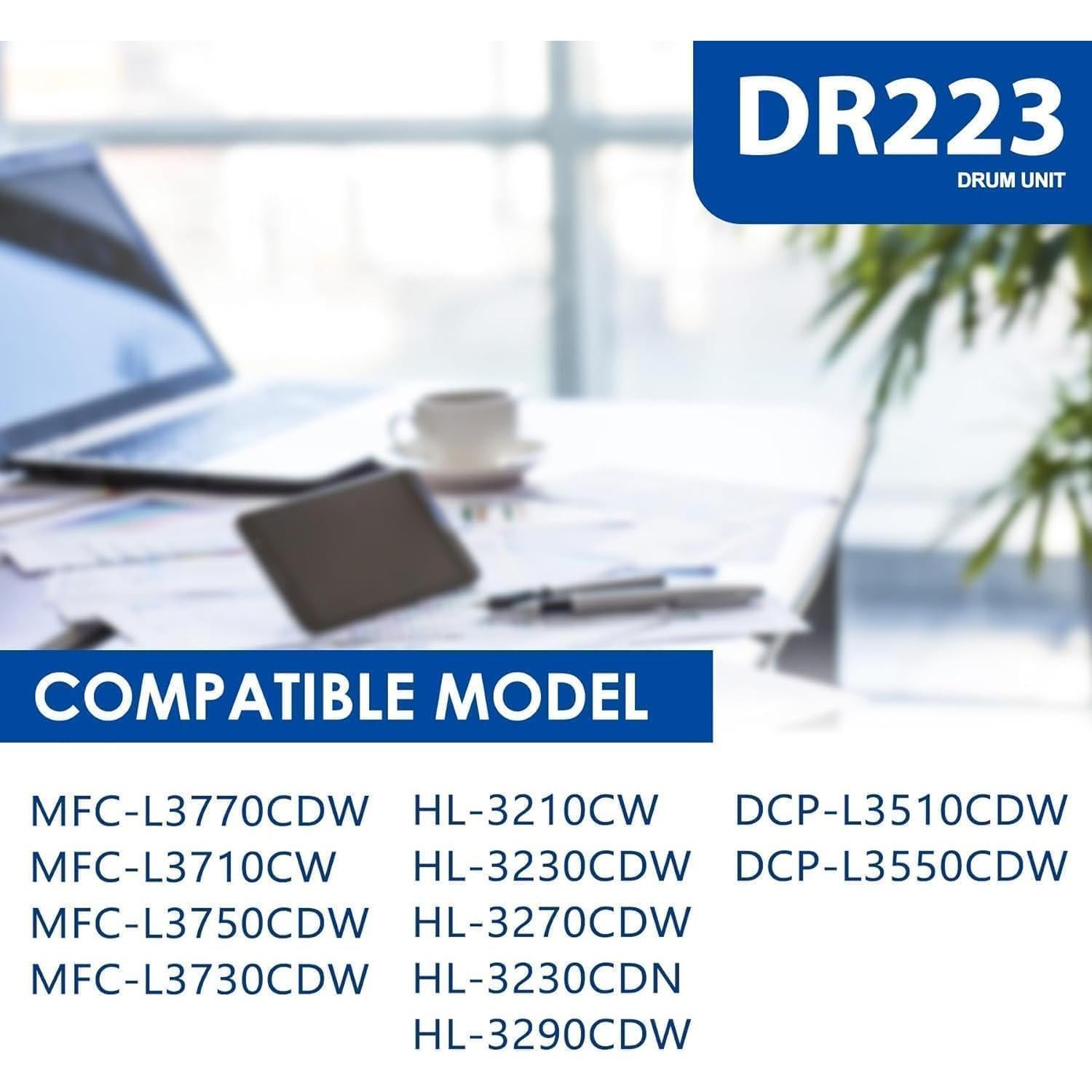 Conjunto de 4 Unidades de Tambor Brother DR223CL - Negro, Cian, Magenta, Amarillo