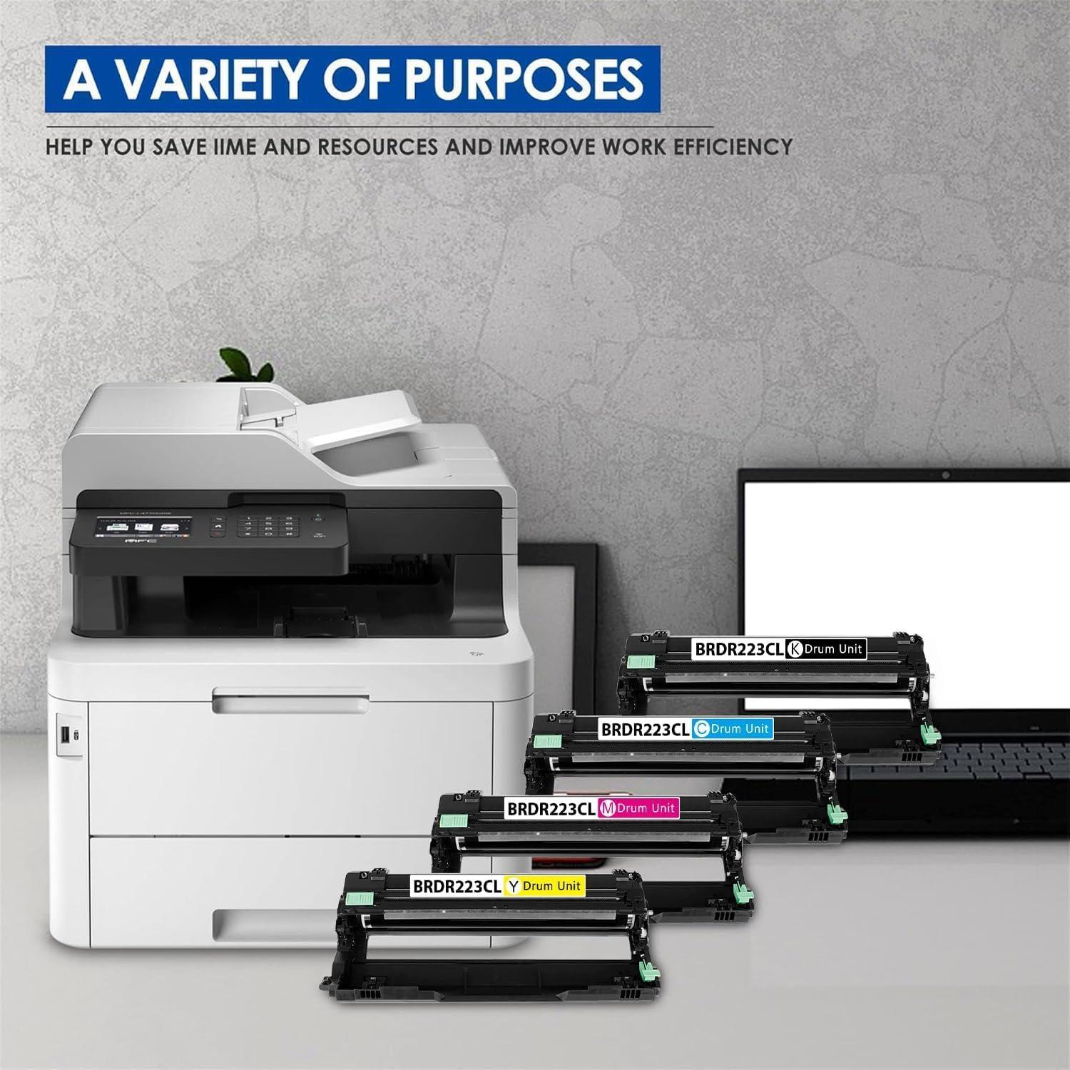 Conjunto de 4 Unidades de Tambor Brother DR223CL - Negro, Cian, Magenta, Amarillo