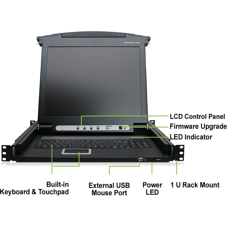 Consola KVM IOGEAR GCL1800 1 Puerto 17" LCD Teclado Táctil