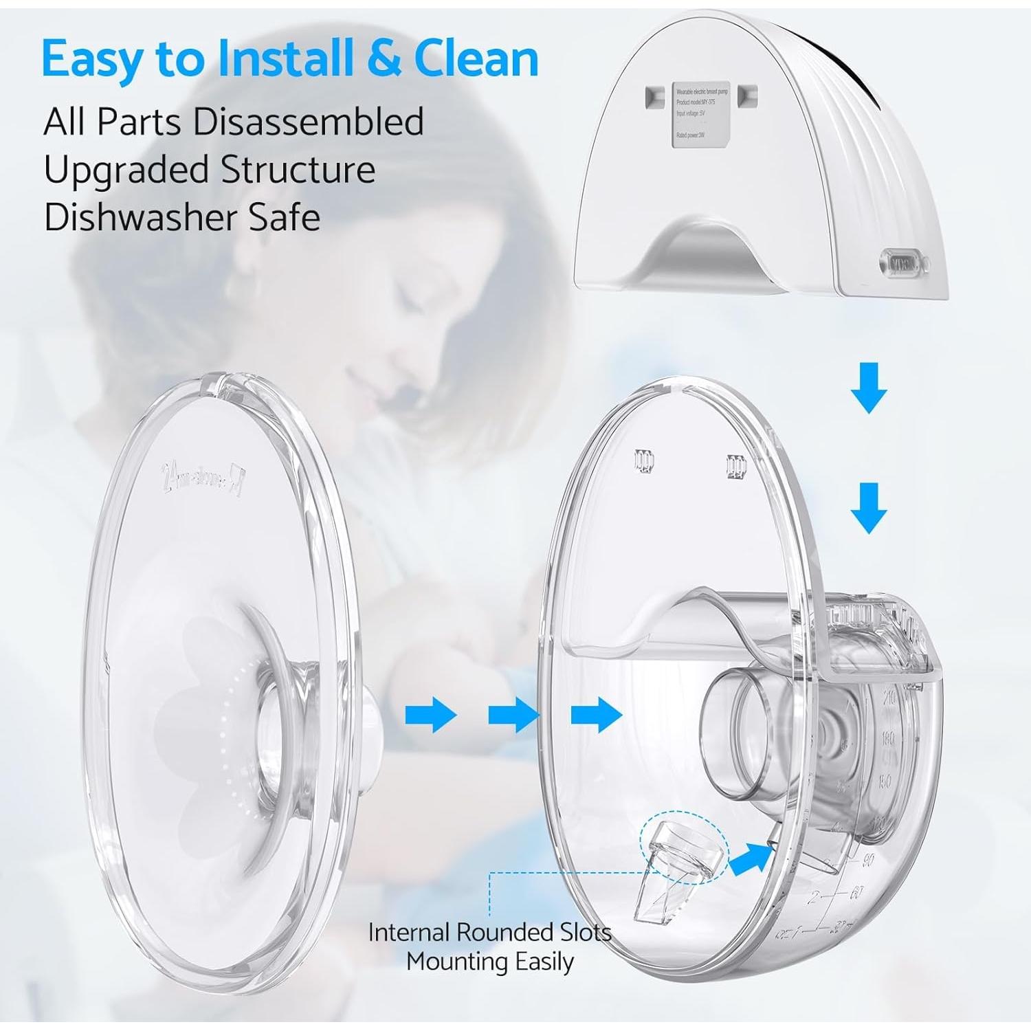 Extractor de Leche Eléctrico Portátil MY-375 - 4 Modos, 12 Niveles, 210ml