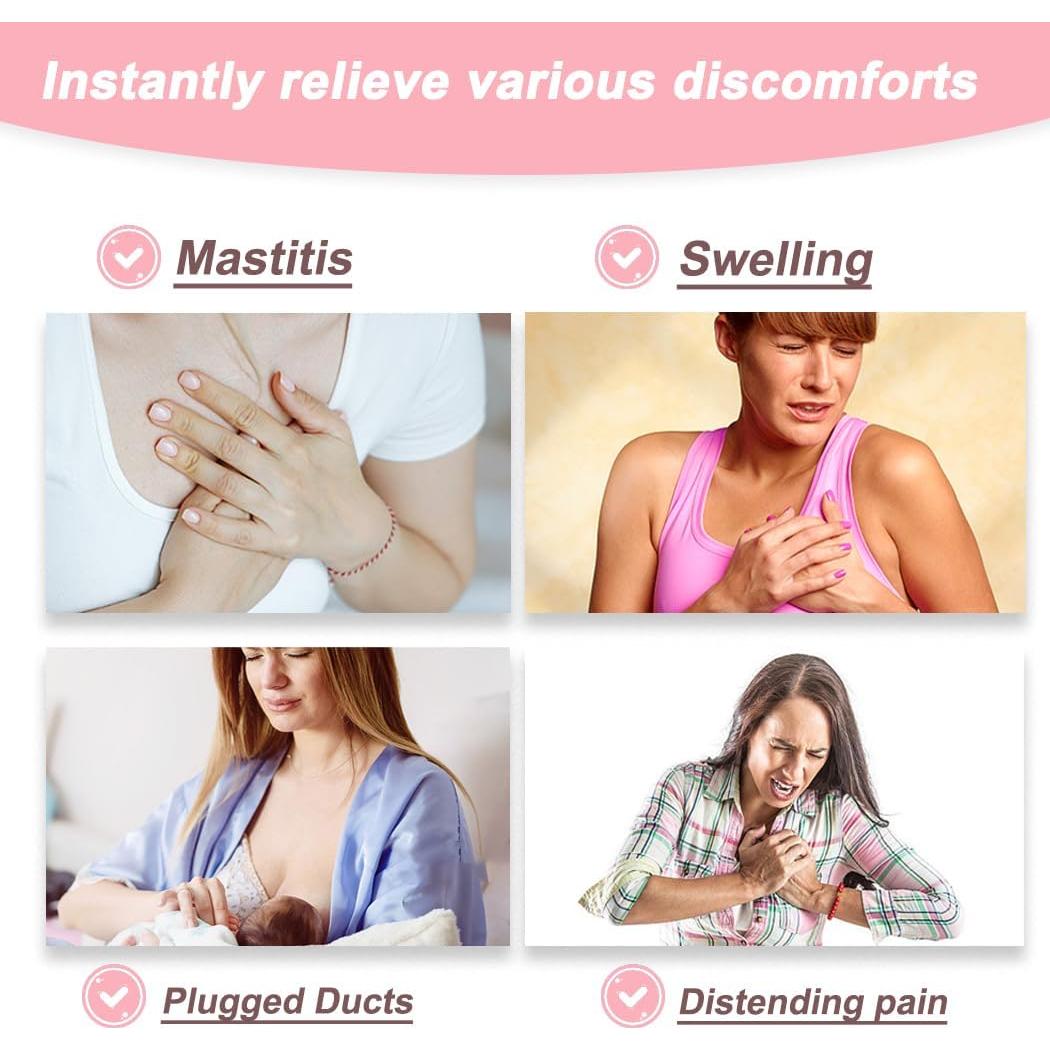 Compresas de Gel Suave HiFineCare para Senos Rosa 27.8x23.4cm