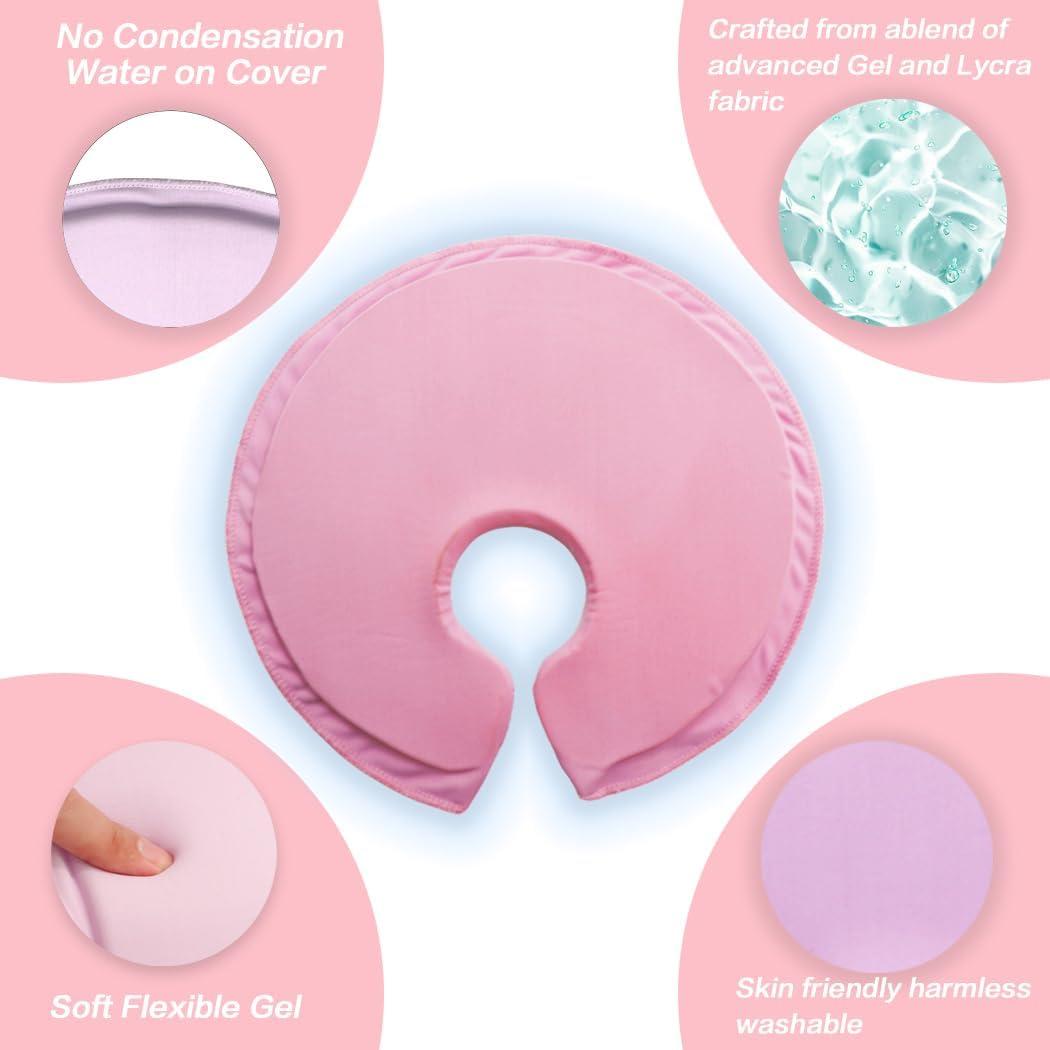 Compresas de Gel Suave HiFineCare para Senos Rosa 27.8x23.4cm