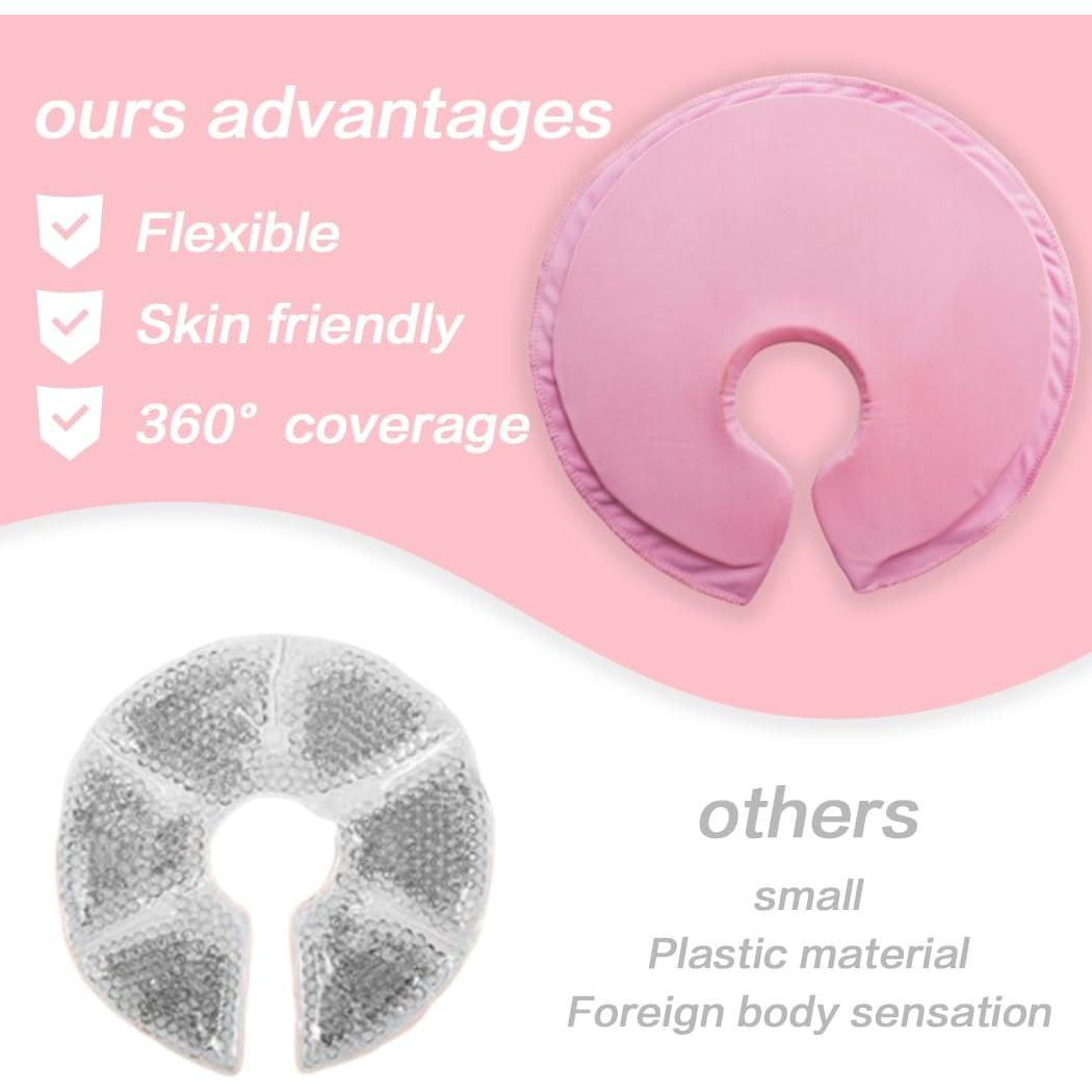 Compresas de Gel Suave HiFineCare para Senos Rosa 27.8x23.4cm