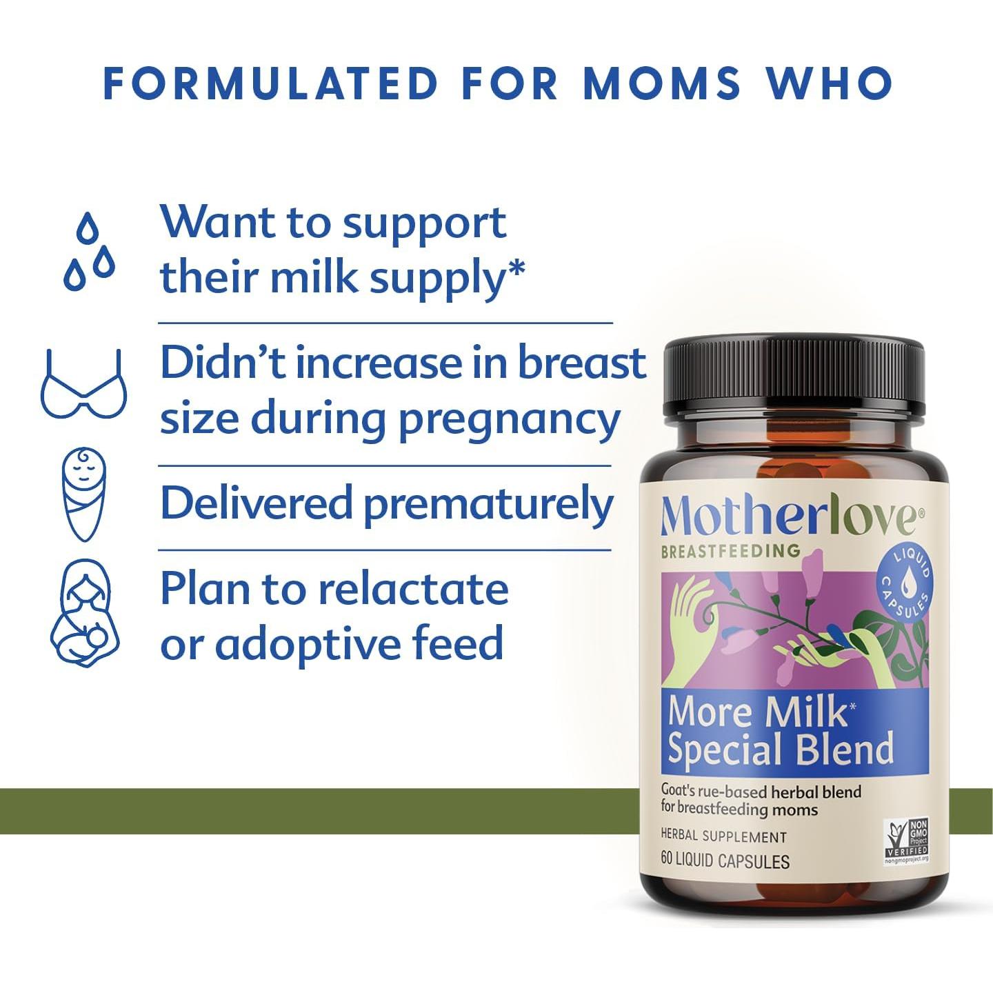 Motherlove Mezcla Especial Más Leche 60 Cápsulas Líquidas Suplemento Herbal