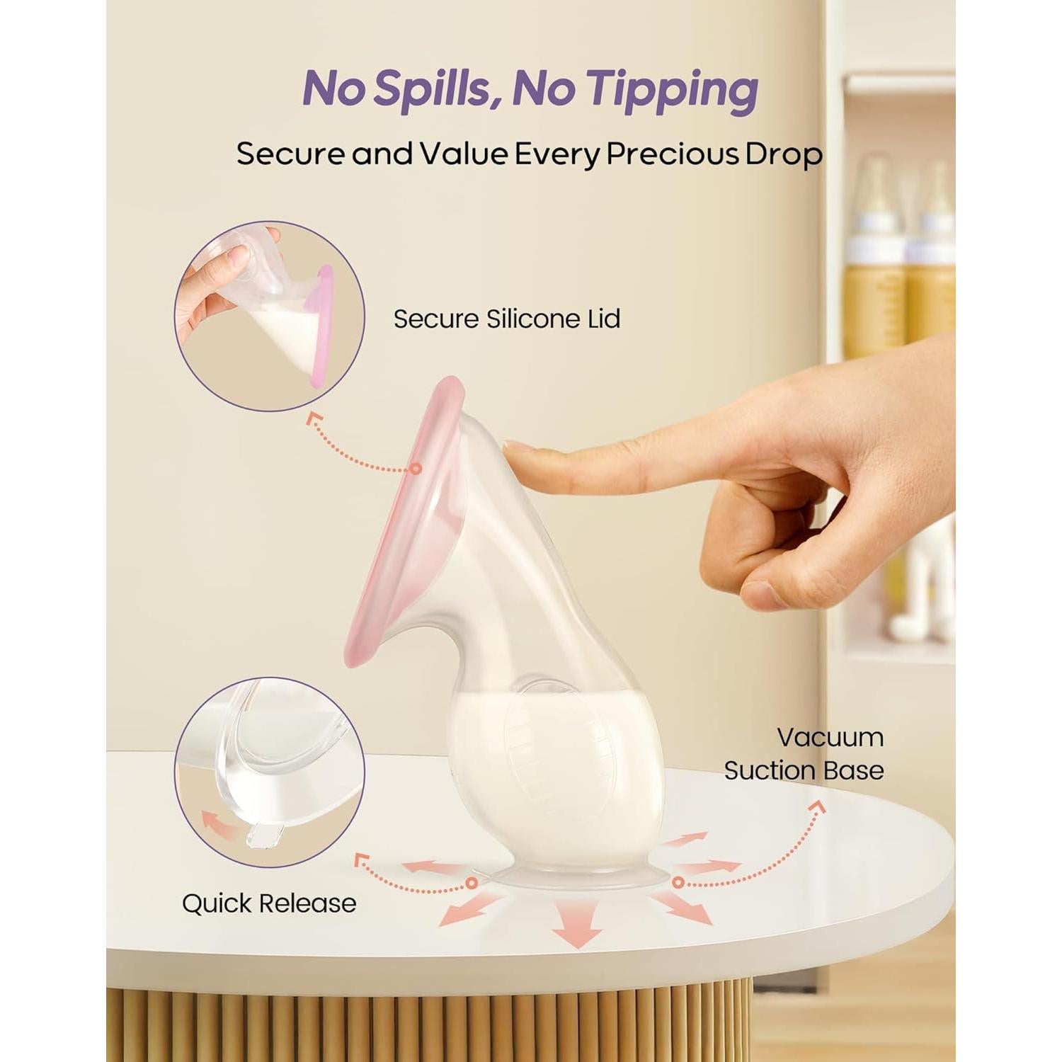 Bomba Manual de Silicona Nuliie 120ml Antifugas para Lactancia