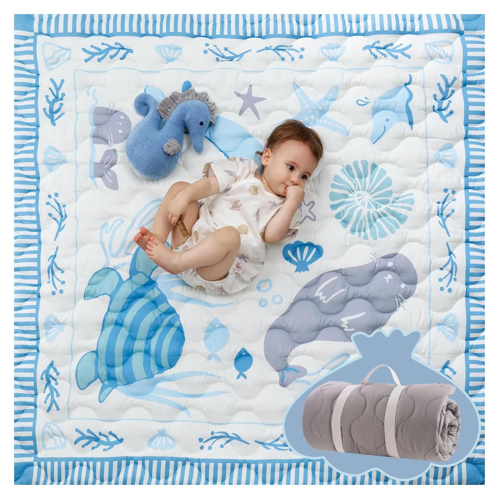 Alfombra de Juego para Bebés Momcozy 127x127 cm Antideslizante