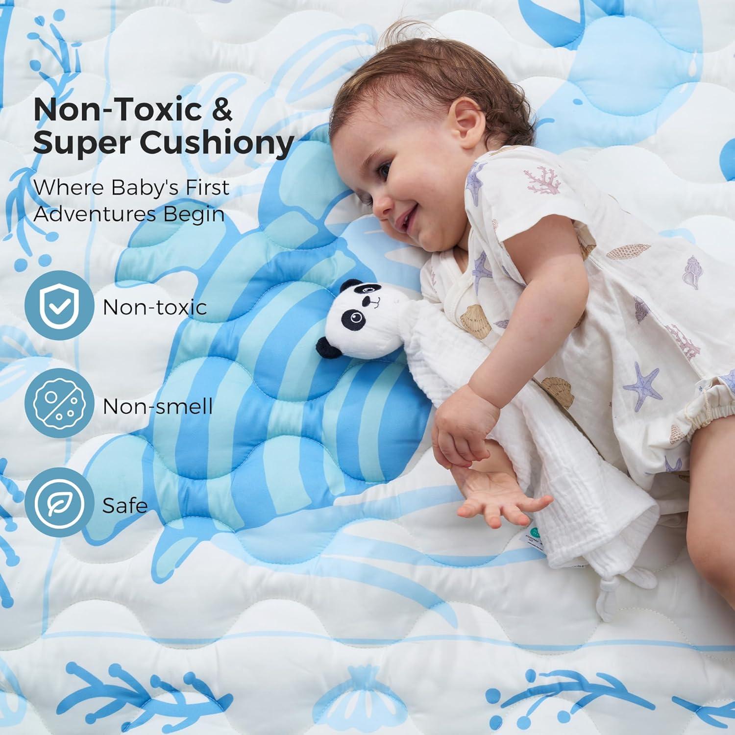 Alfombra de Juego para Bebés Momcozy 127x127 cm Antideslizante