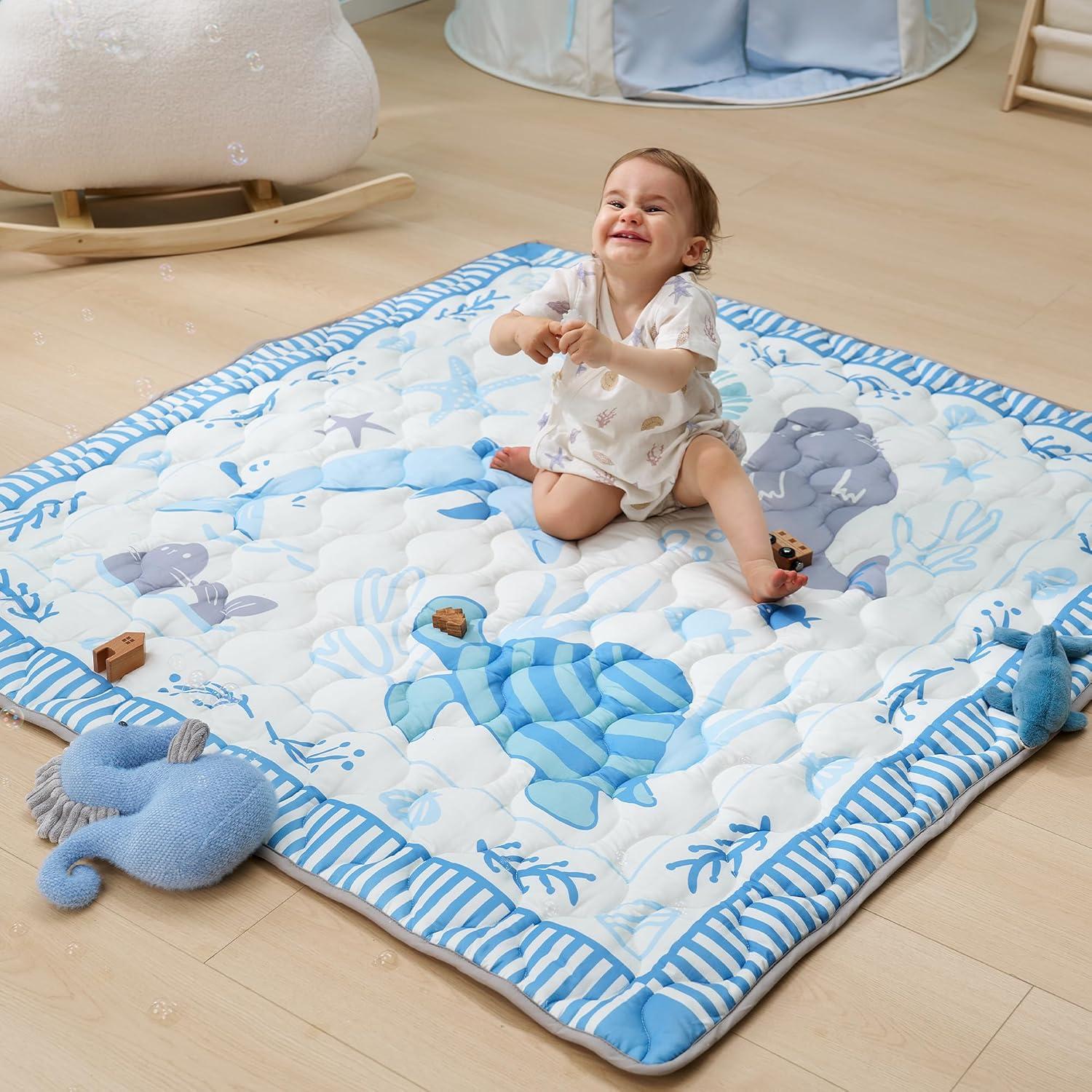 Alfombra de Juego para Bebés Momcozy 127x127 cm Antideslizante