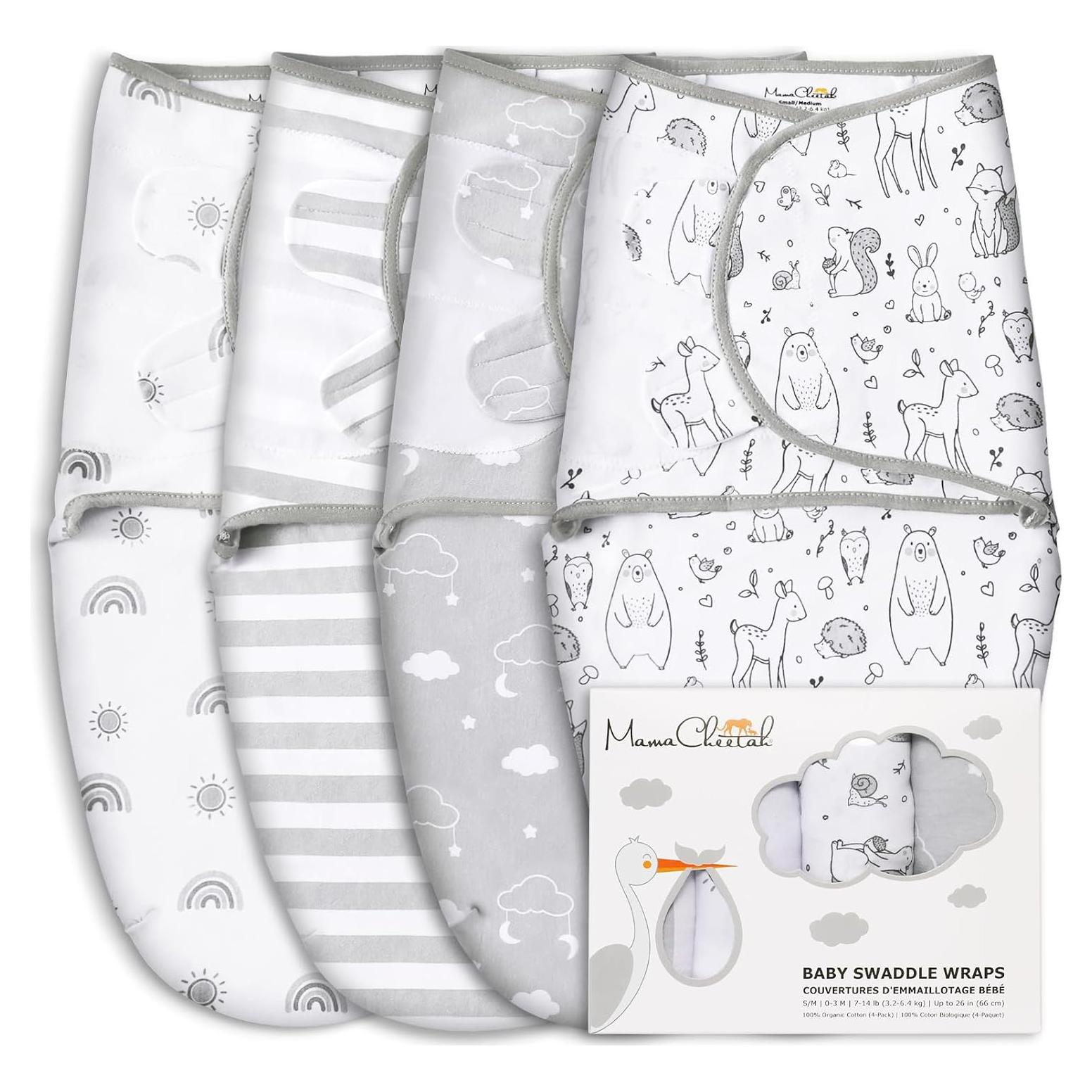 Saco de Envolver Mama Cheetah 100% Algodón Orgánico 1.8-3.2 kg