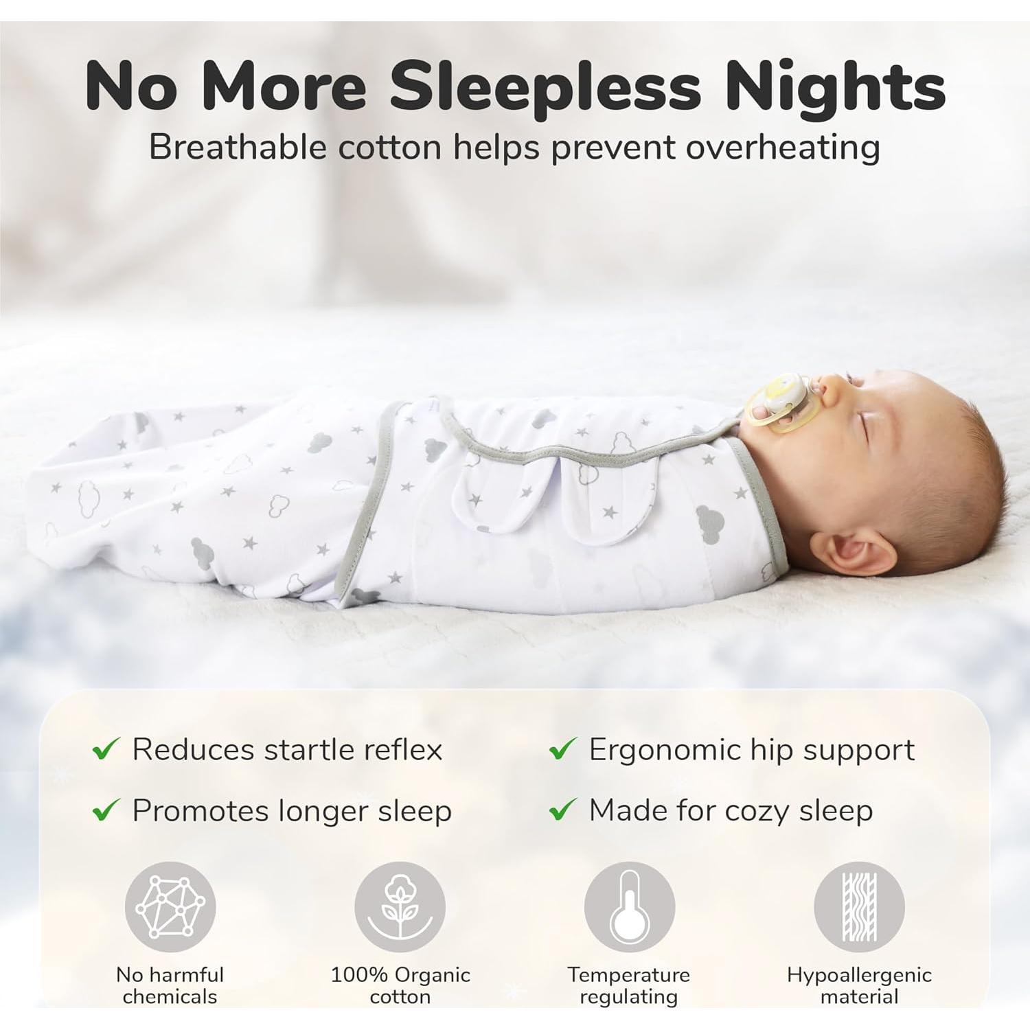 Saco de Envolver Mama Cheetah 100% Algodón Orgánico 1.8-3.2 kg