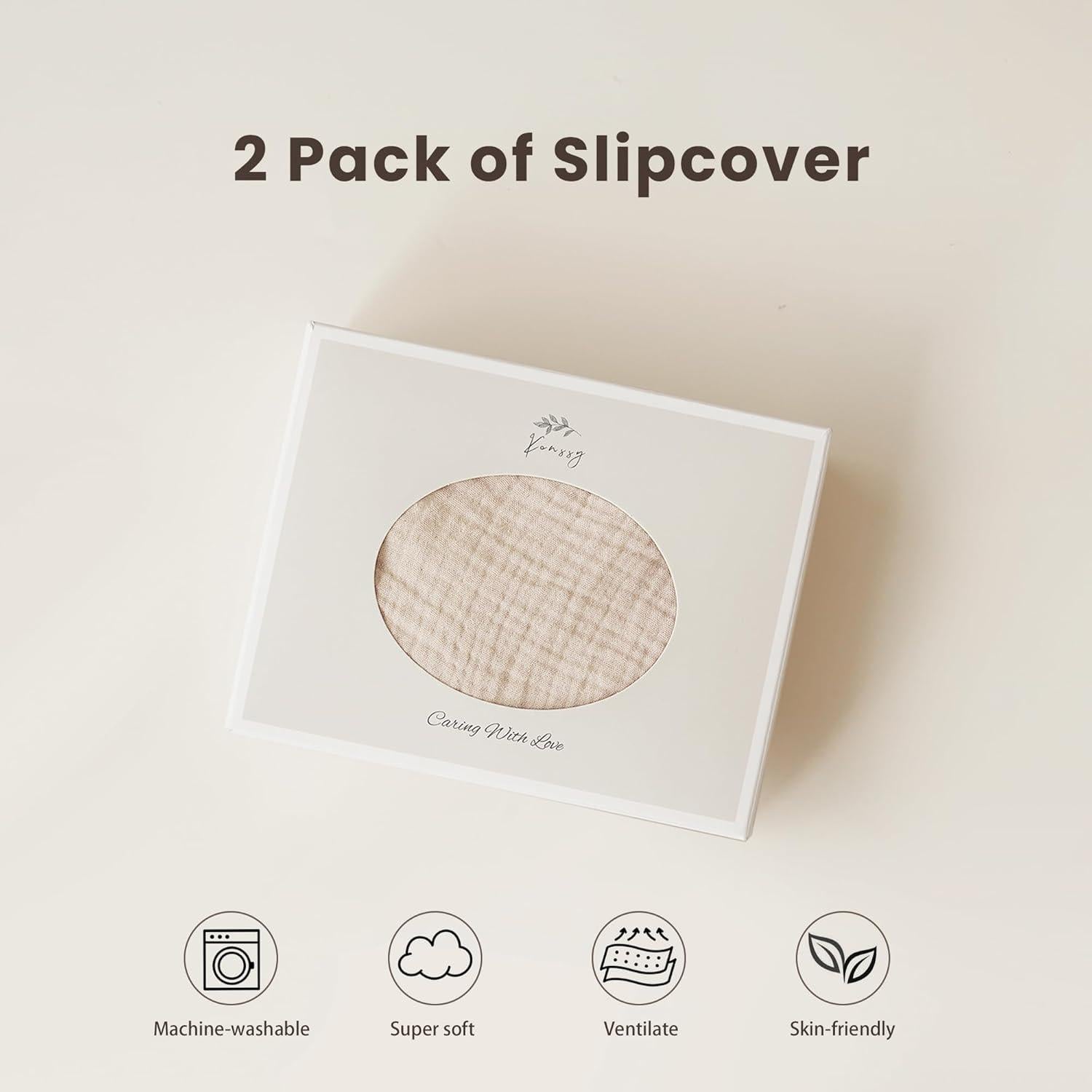 Cubierta para Lounger de Bebé Konssy 2 Pack 100% Algodón Rosa