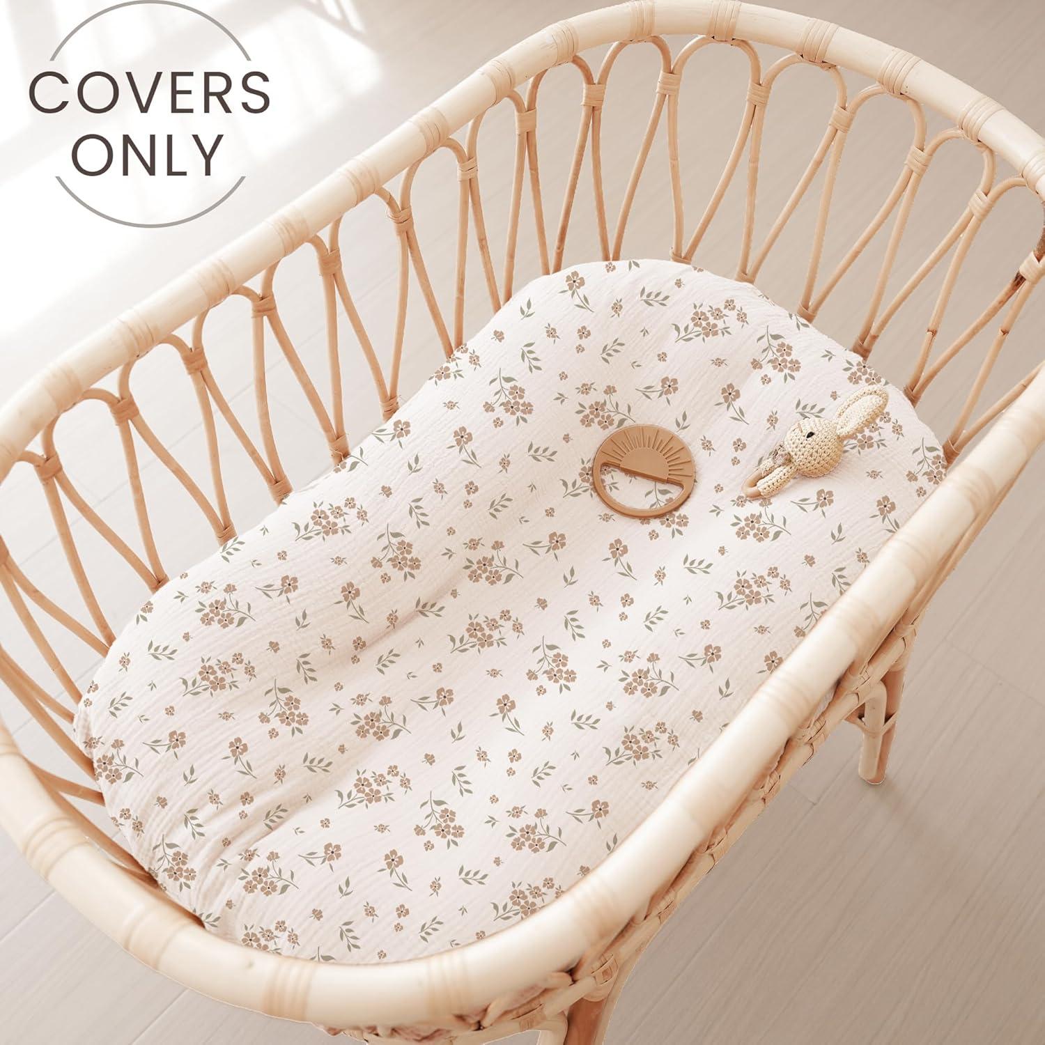 Cubierta para Lounger de Bebé Konssy 2 Pack 100% Algodón Rosa