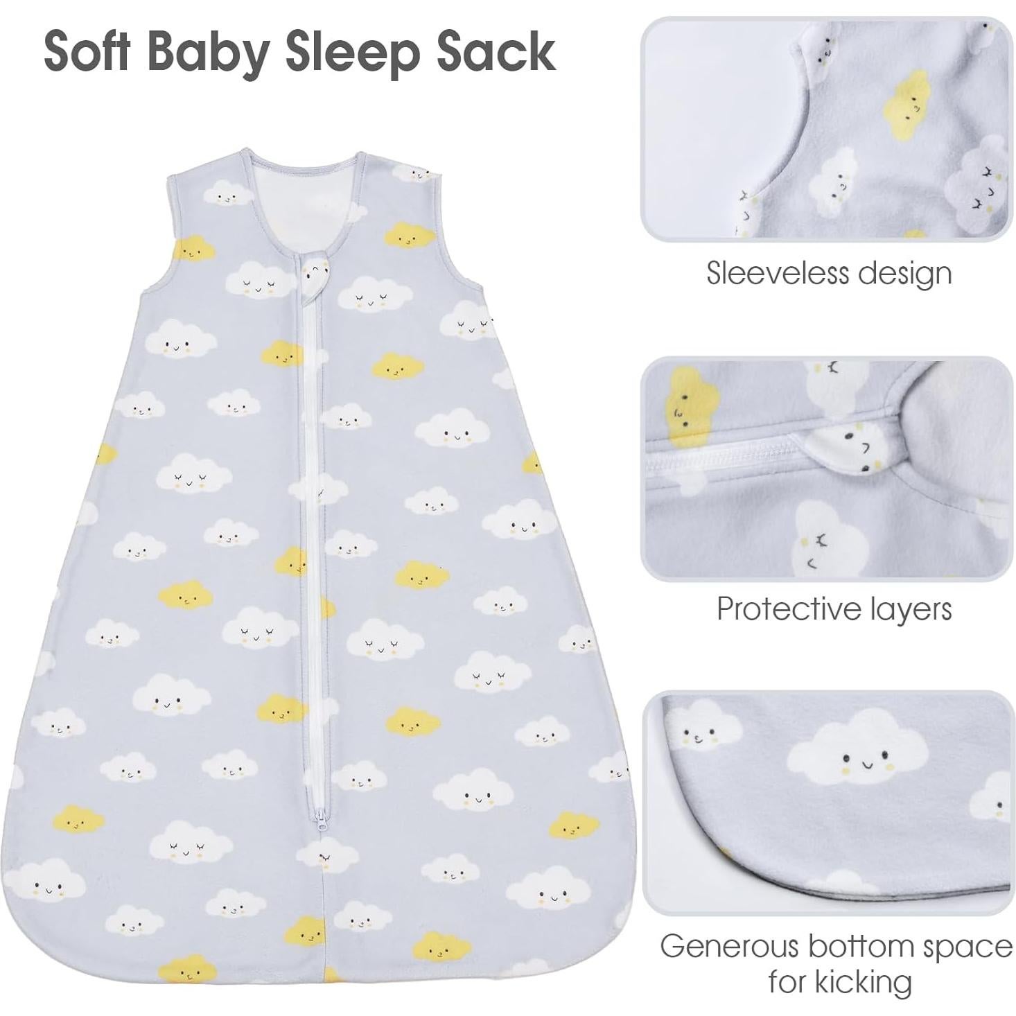 Sacos de dormir David's Kids para bebés 6-12 meses nubes