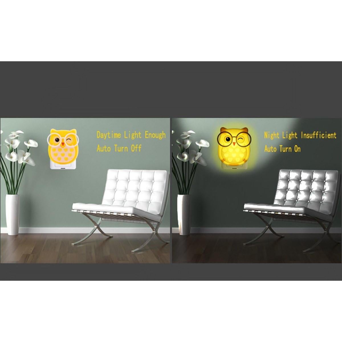 Luz Nocturna LED FuWinet 2 Pcs Sensor Automático Niños