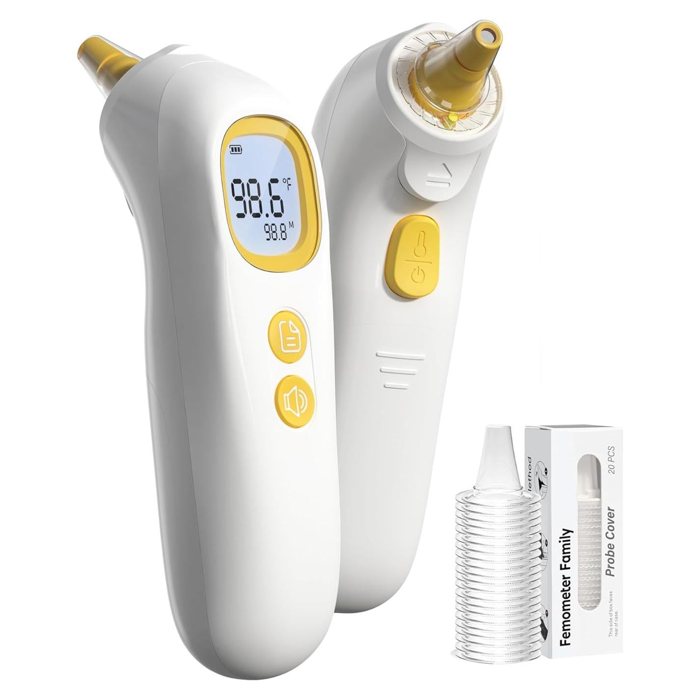Termómetro de oído Femometer ET107, 1s rápido, 32 memorias