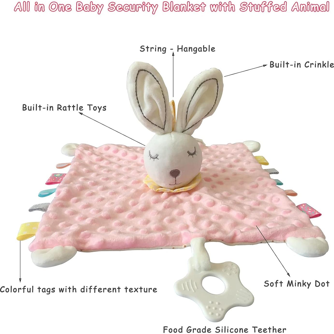 Manta de Seguridad de Conejito Rosa Upalupa 33cm Suave