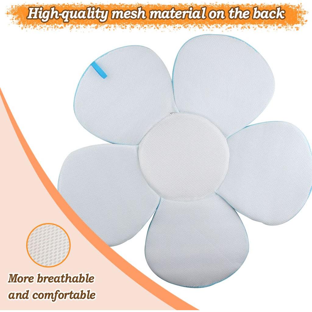 Alfombrilla de Baño para Bebés KAKIBLIN Flor Azul 77x77 cm