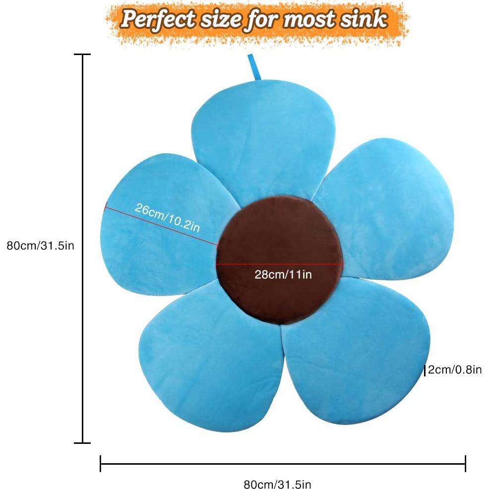 Alfombrilla de Baño para Bebés KAKIBLIN Flor Azul 77x77 cm