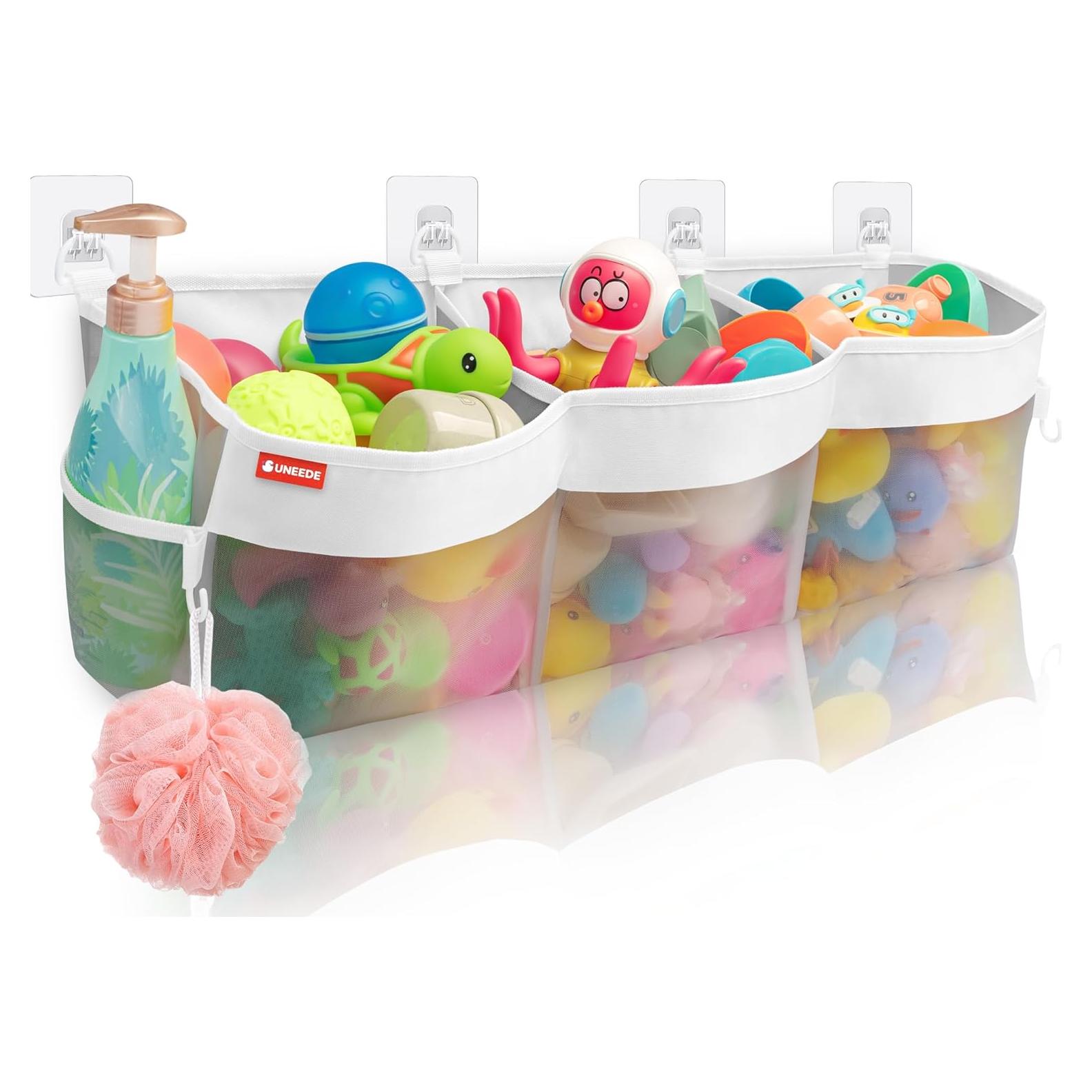 Organizador de Juguetes de Baño UNEEDE 18.79L 3 Compartimentos Gris